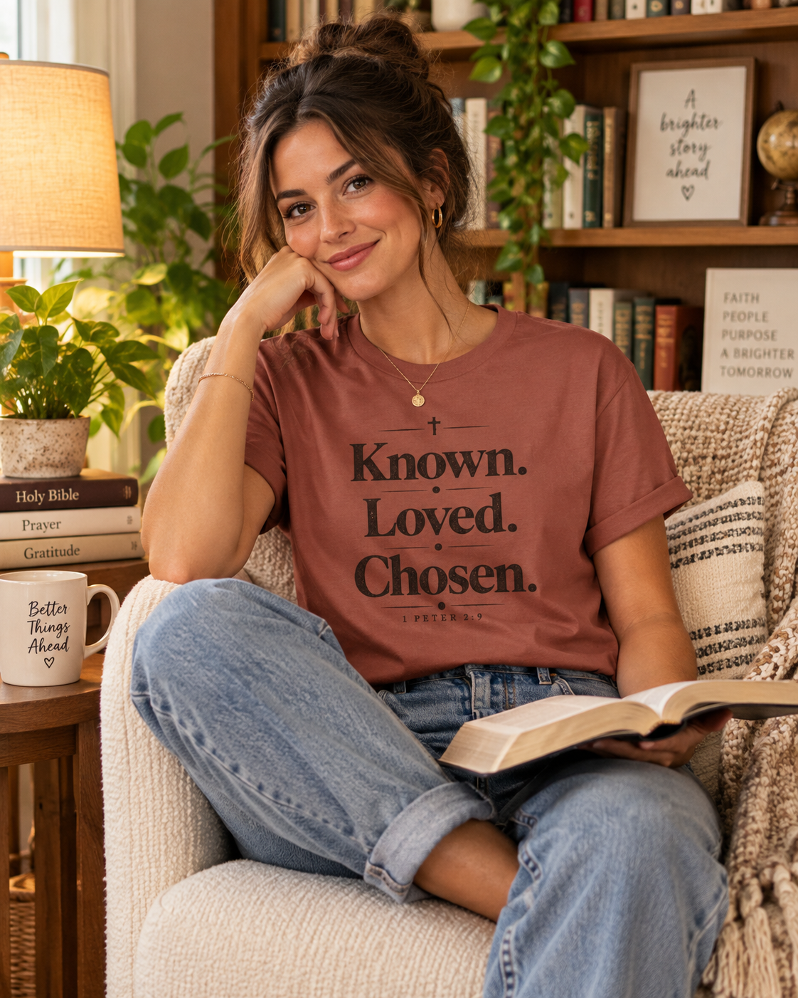 Known. Loved. Chosen. T-Shirt | Christian Scripture 1 Peter Typography: other