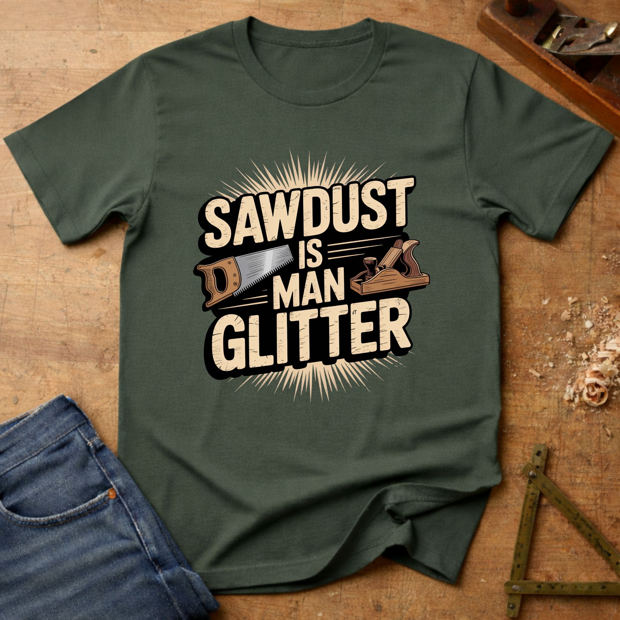 Sawdust Is Man Glitter – Saw and Plane Edition, funny woodworking T-shirt