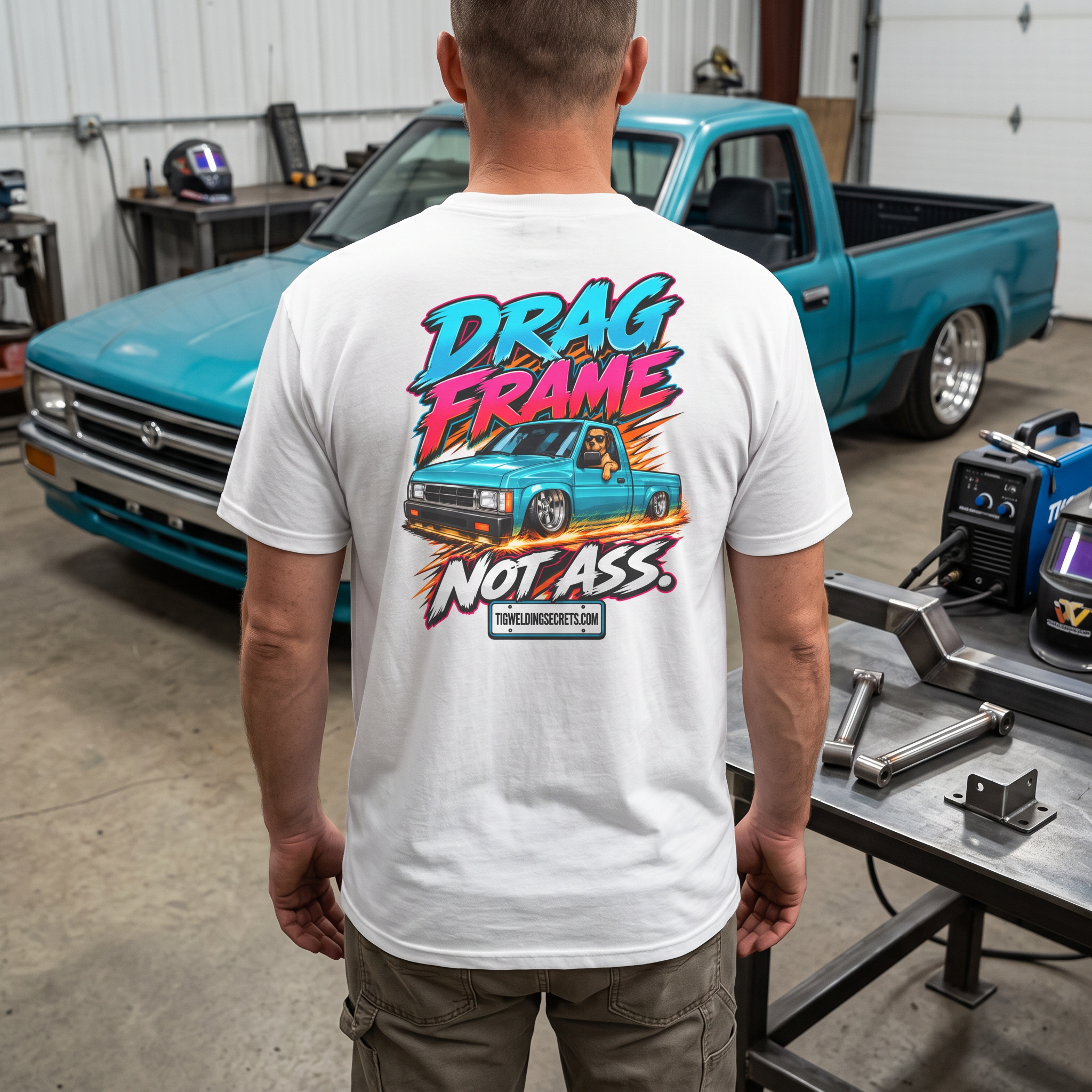 Drag Frame, Not Ass Lowered Mini Truck T-Shirt – TIG Welding Secrets