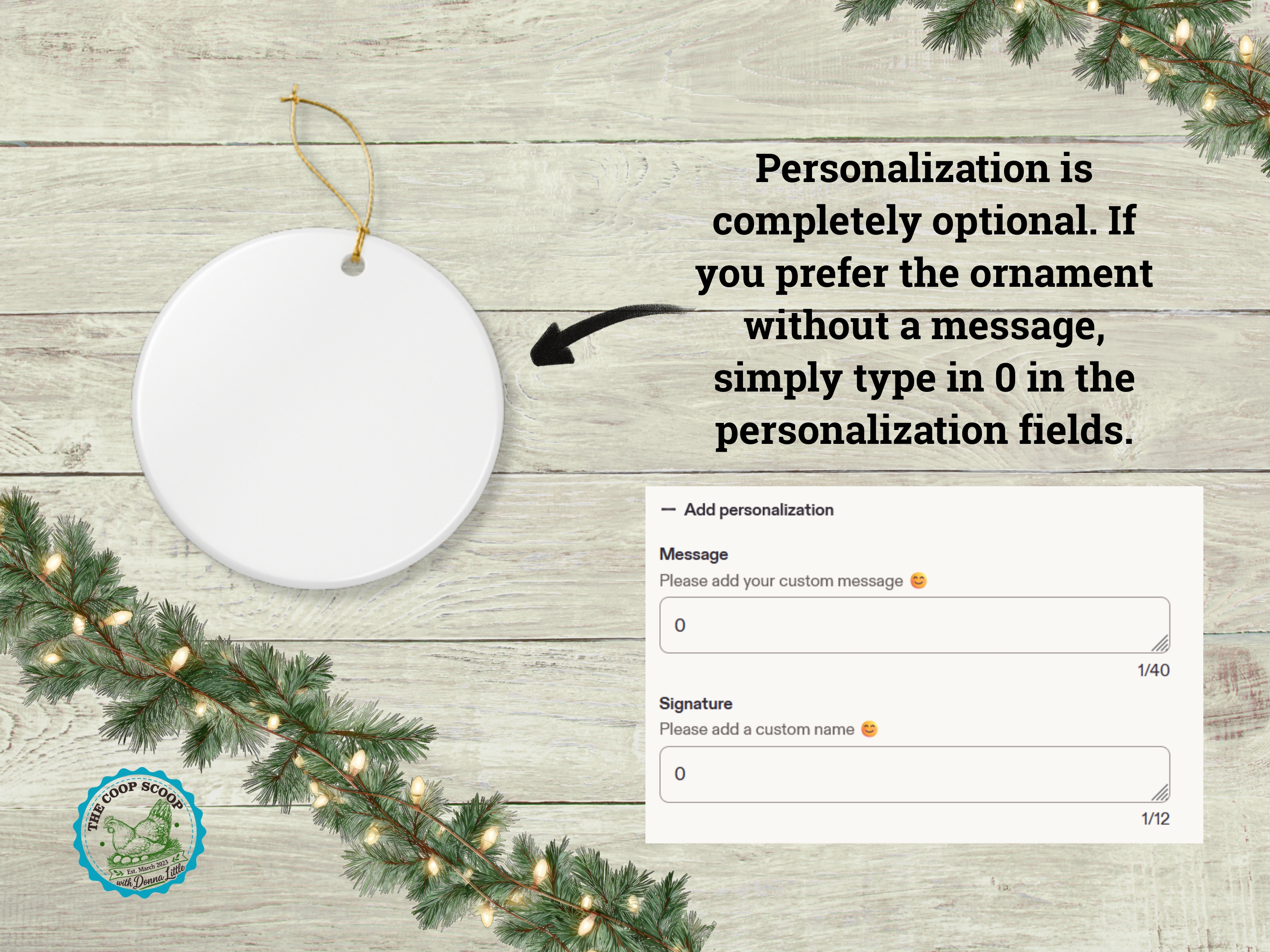 Chicken Christmas Ornament, Personalized Chicken Lover Gift, Funny Hen Holiday Ornament, Farmhouse Christmas Decor, Custom Xmas Message – Round, One size