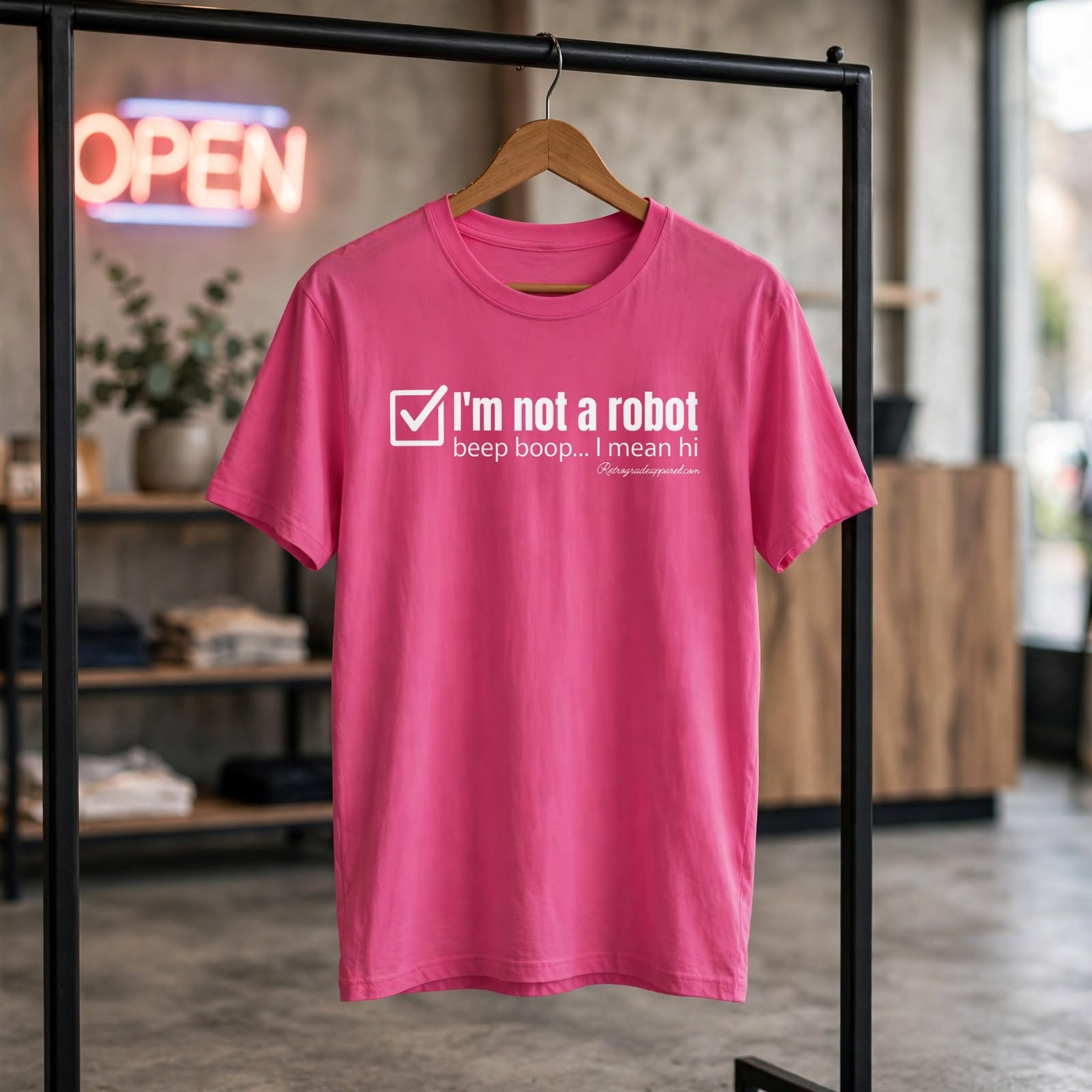 I'm Not A Robot checkbox tee, Funny authentication graphic T-Shirt – Heliconia, XL