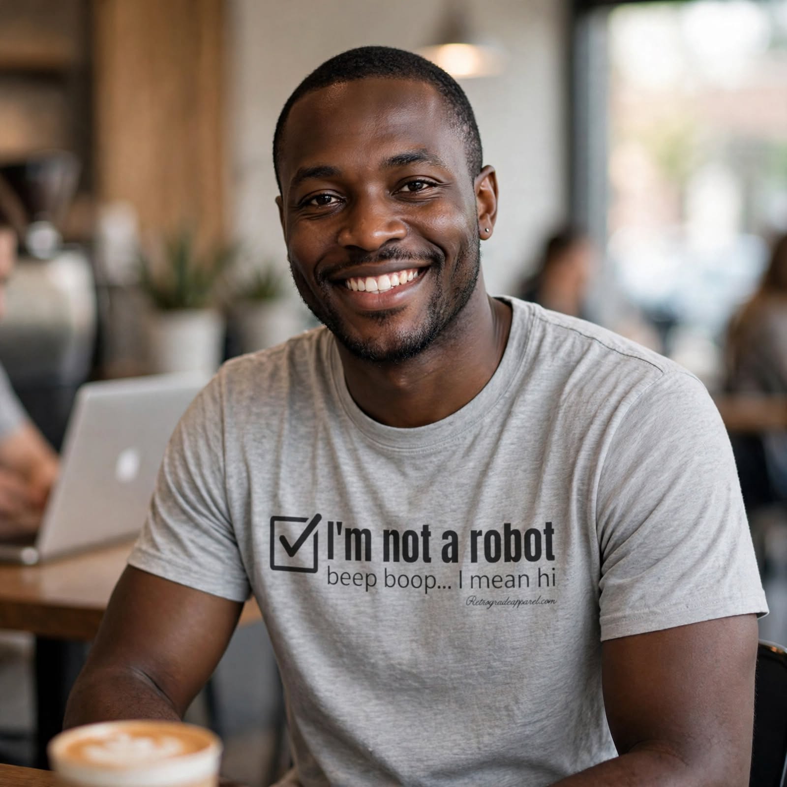 I'm Not A Robot checkbox tee, Funny authentication graphic T-Shirt – Sport Grey, XS