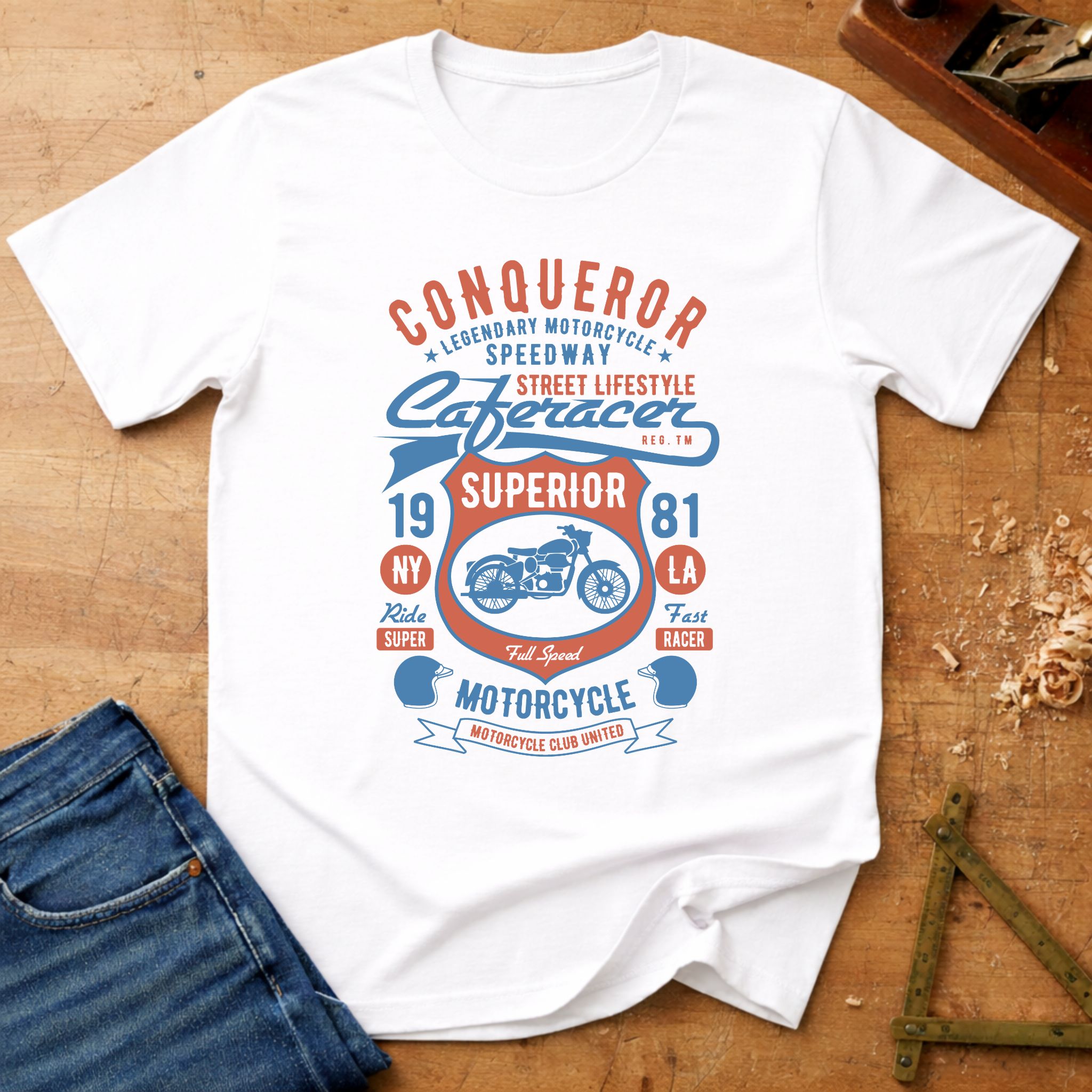 Conqueror Speedway, vintage motorcycle racing T-shirt