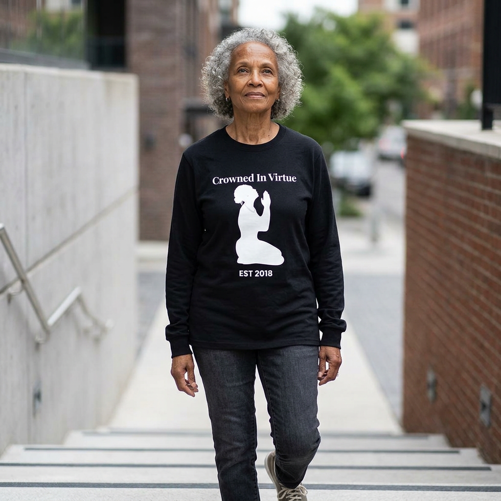 Crowned In Virtue Black & White Long Sleeve