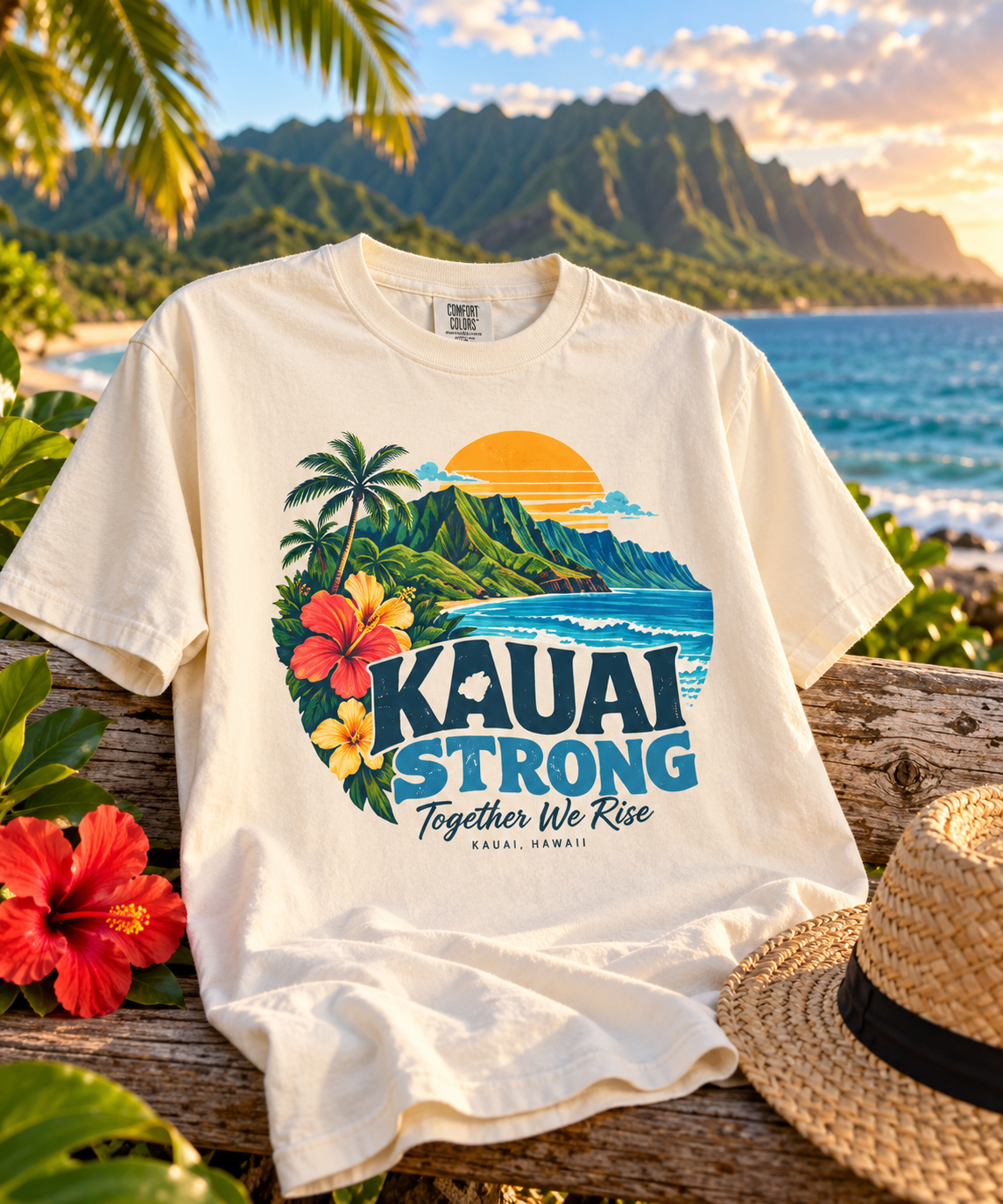 Kauai Strong Together We Rise Comfort Colors T-shirt