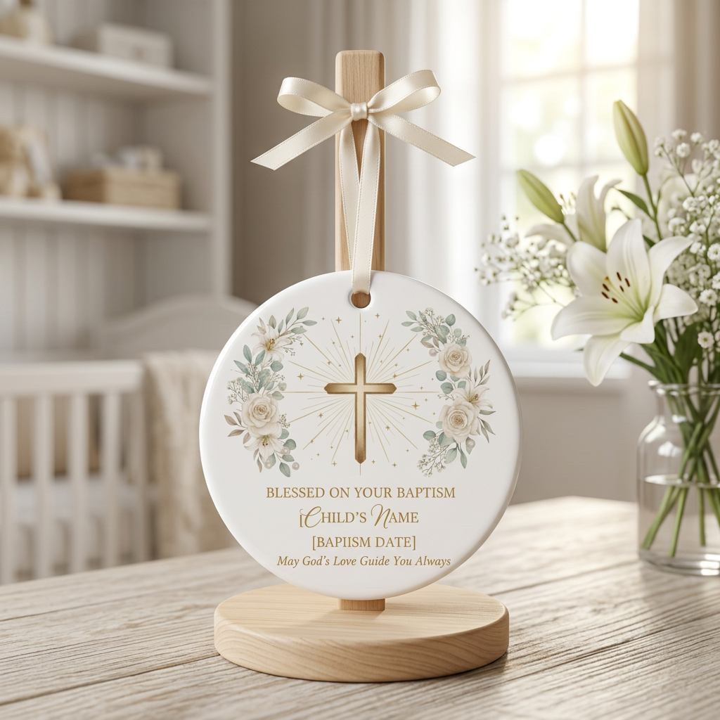 Blessed on Your Baptism Cross ornament