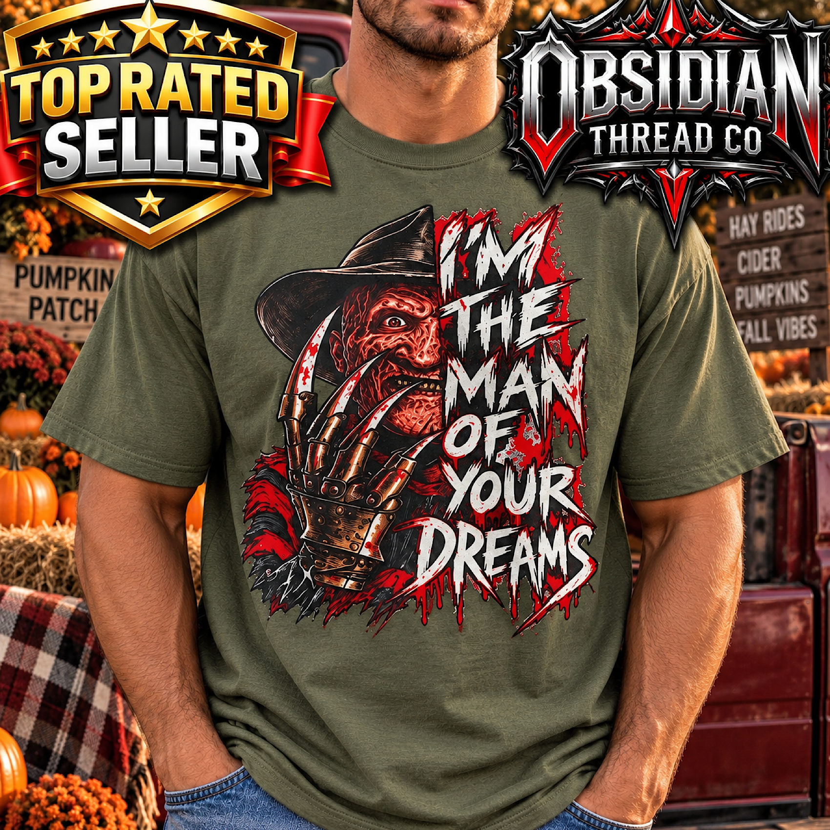 Freddy Nightmare Halloween Shirt Man Of Your Dreams Horror Slasher Graphic Tee color preview 3