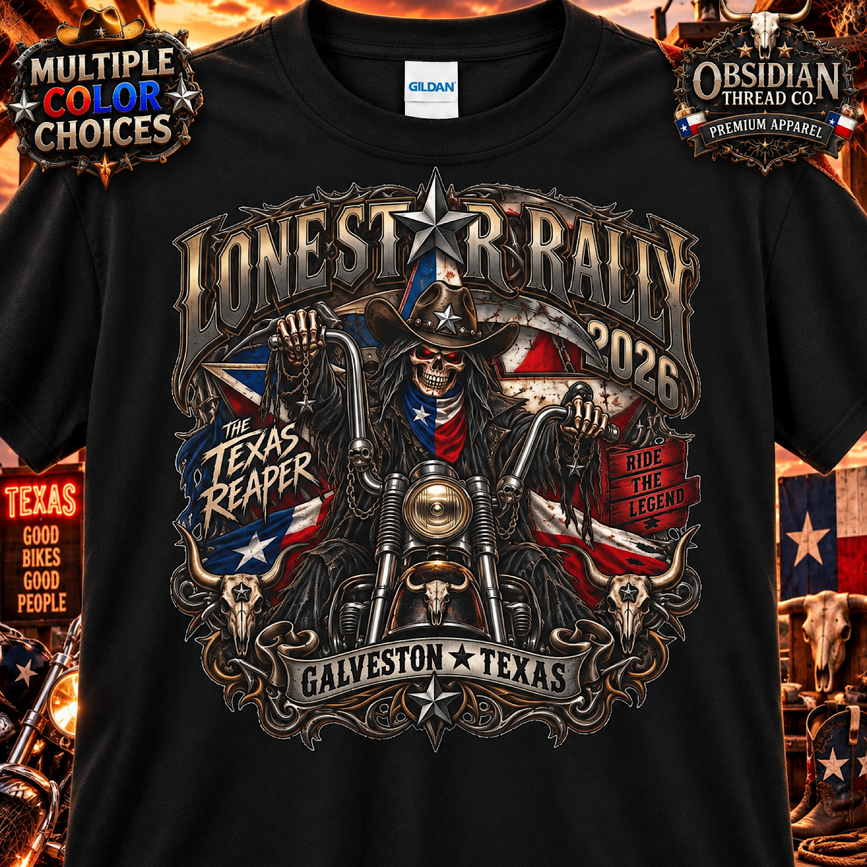 Lone Star Rally 2026 Galveston Texas Biker Shirt Motorcycle Rally No Harley color preview 2