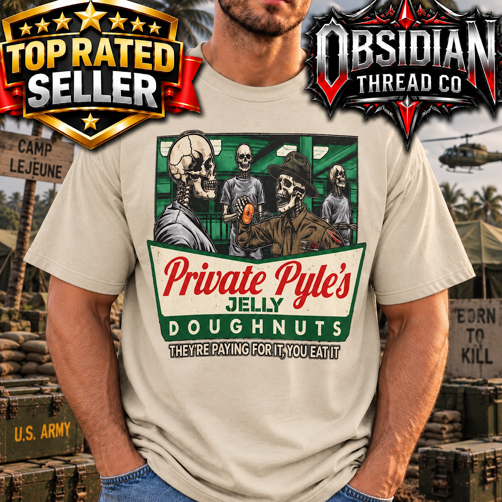 Full Metal Jacket Private Pyle Jelly Donuts Shirt Funny Military Tee color preview 4