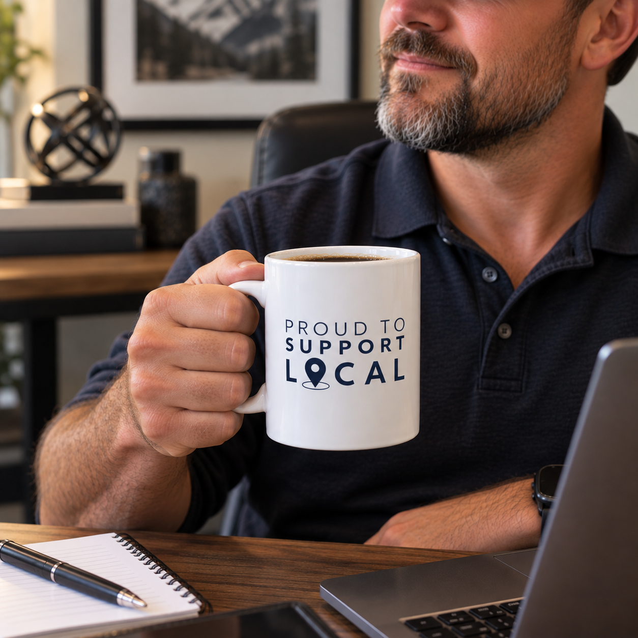 Proud to Support Local Coffee Mug | Small Business Support Mug – 11 oz – 11oz