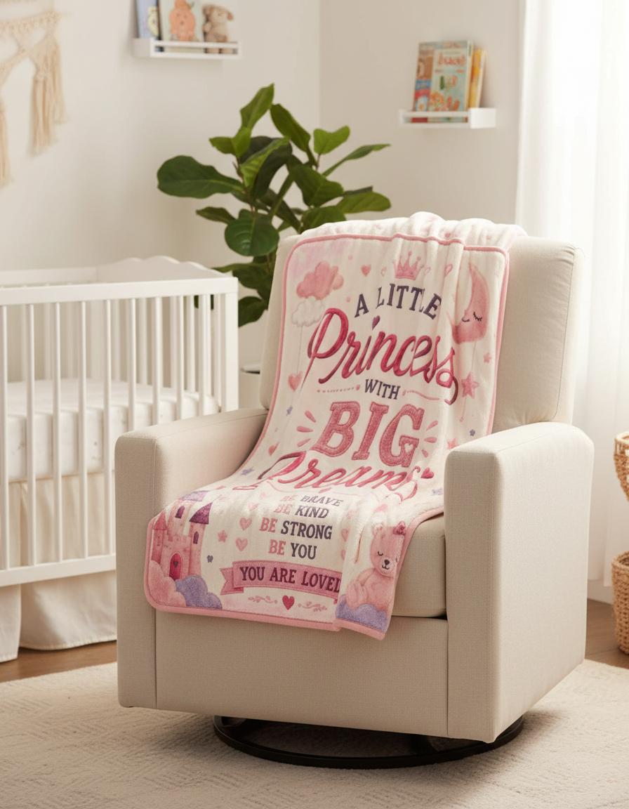 A Little Princess with Big Dreams Velveteen Blanket