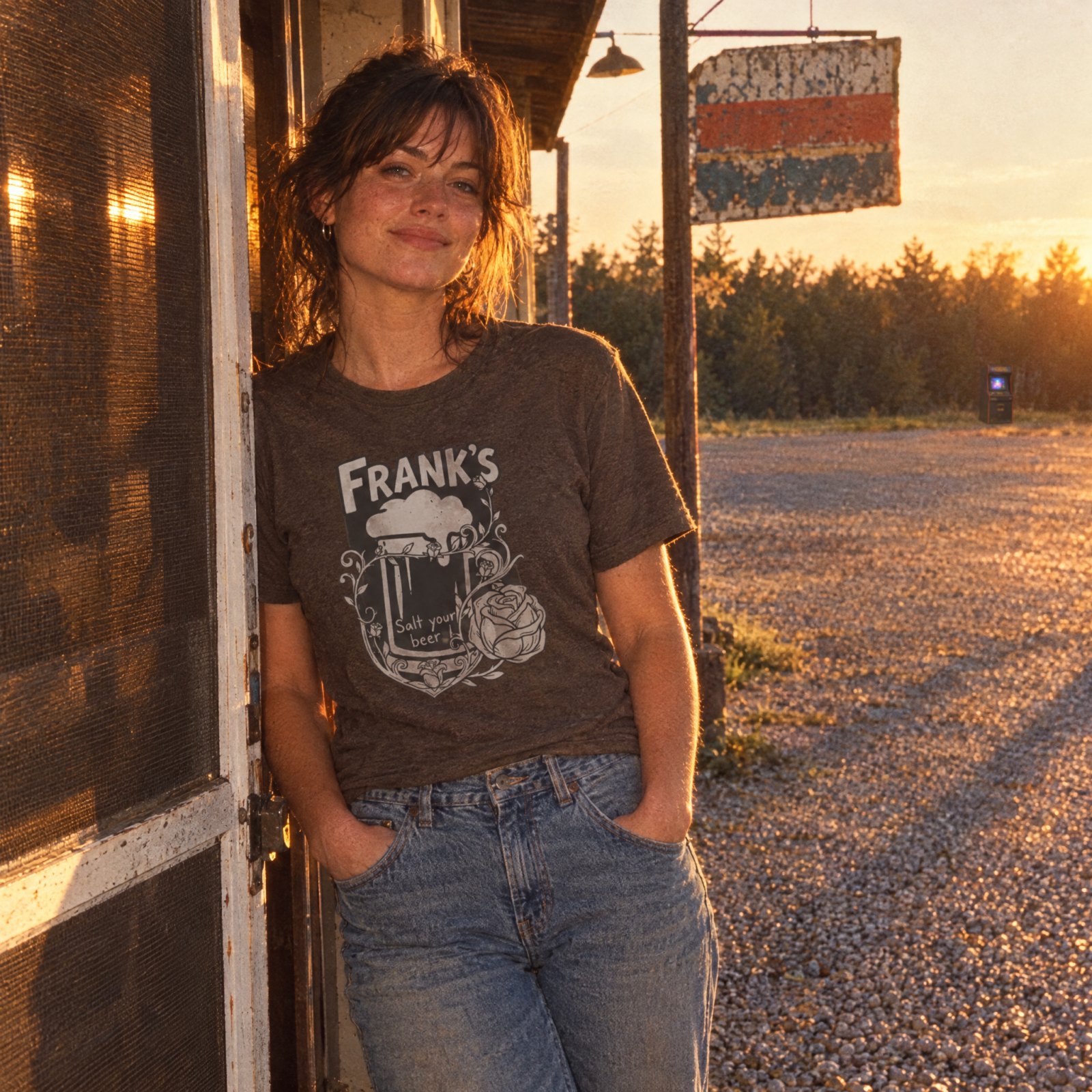 Frank's Beer Mug with Rose T-Shirt | Salt Your Beer — CVC Espresso — Other view
