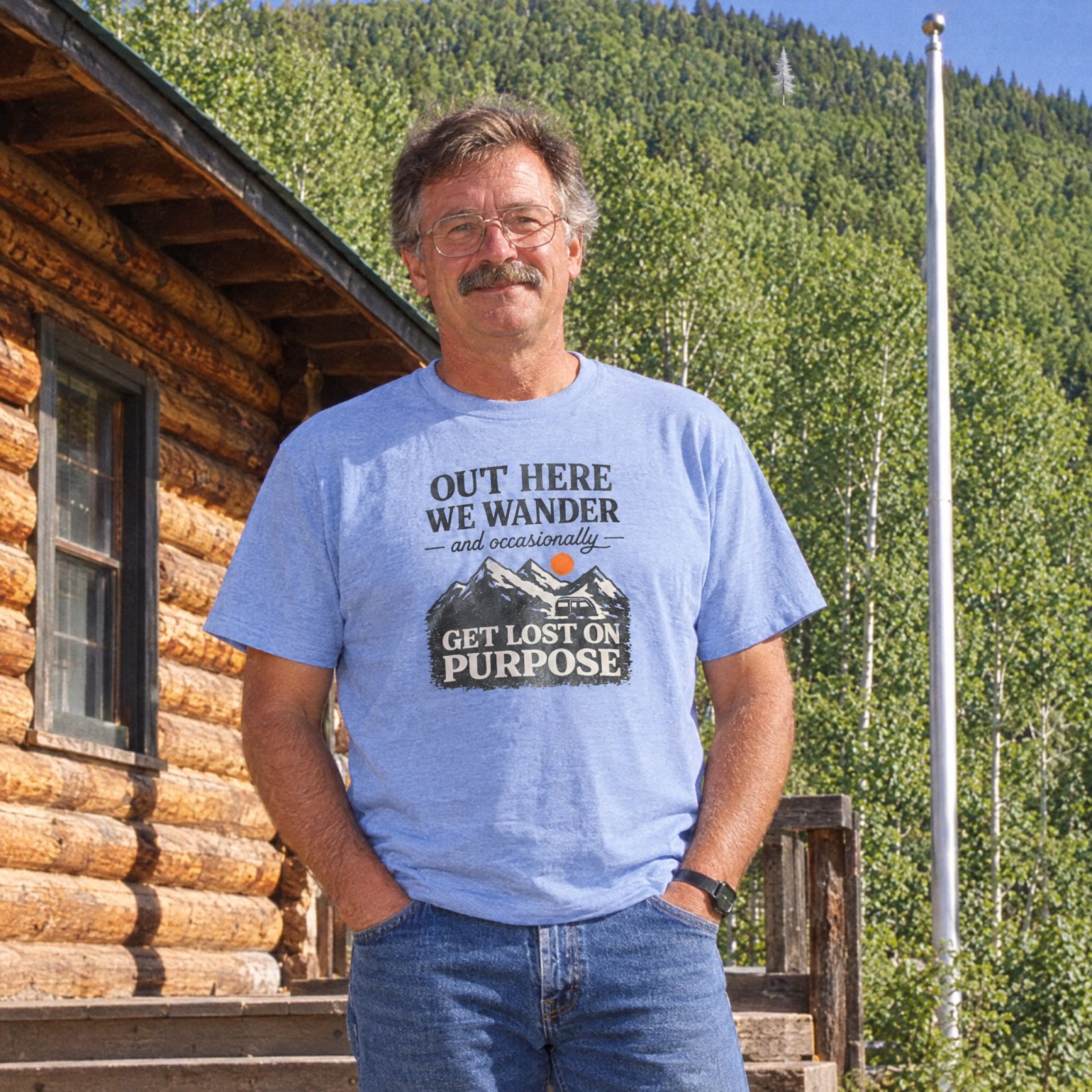 Out Here We Wander Get Lost On Purpose T-shirt | Mountain Adventure Tee