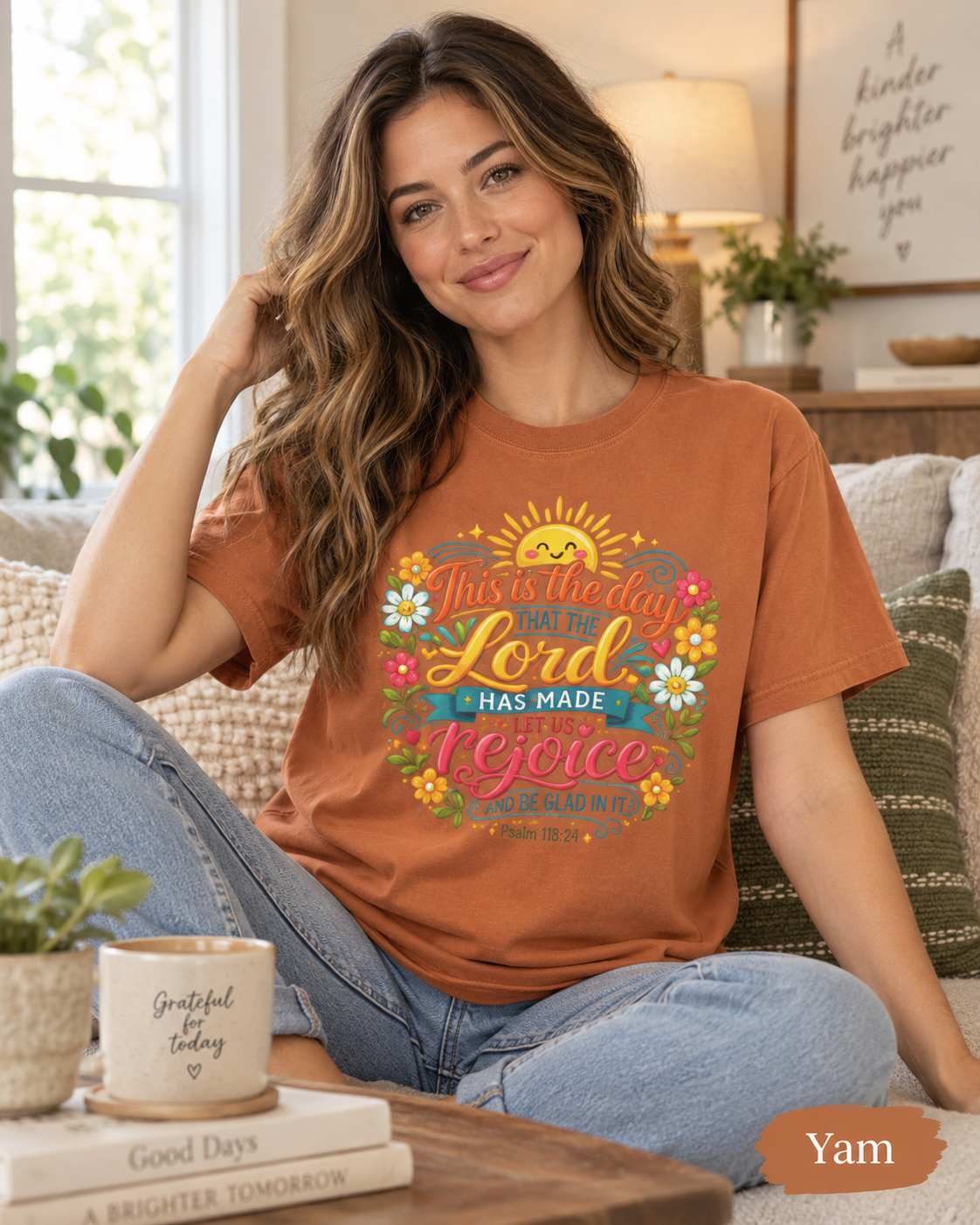 This Is the Day Lord Has Made Rejoice T-Shirt | Psalm 118:24 Floral: other