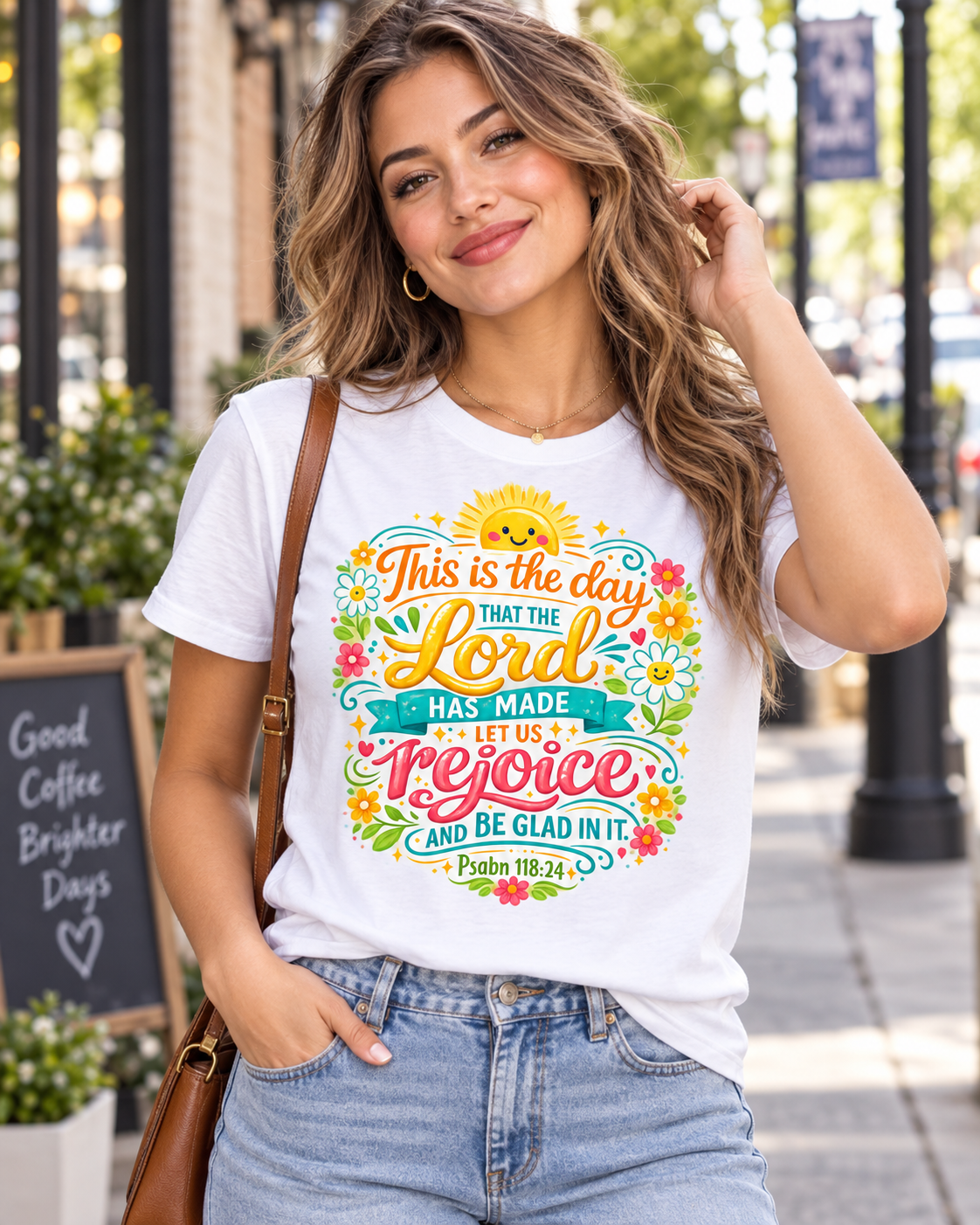 This Is the Day Lord Has Made Rejoice T-Shirt | Psalm 118:24 Floral: other