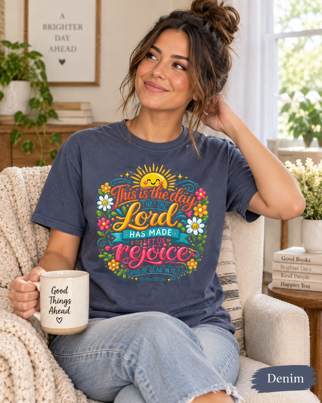 This Is the Day Lord Has Made Rejoice T-Shirt | Psalm 118:24 Floral: other