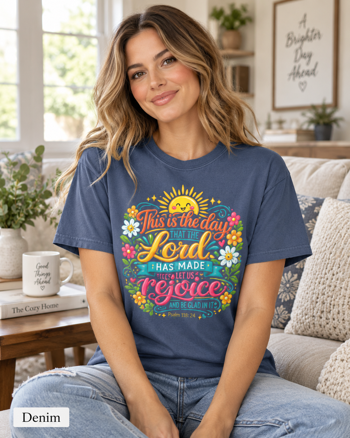 This Is the Day Lord Has Made Rejoice T-Shirt | Psalm 118:24 Floral: other