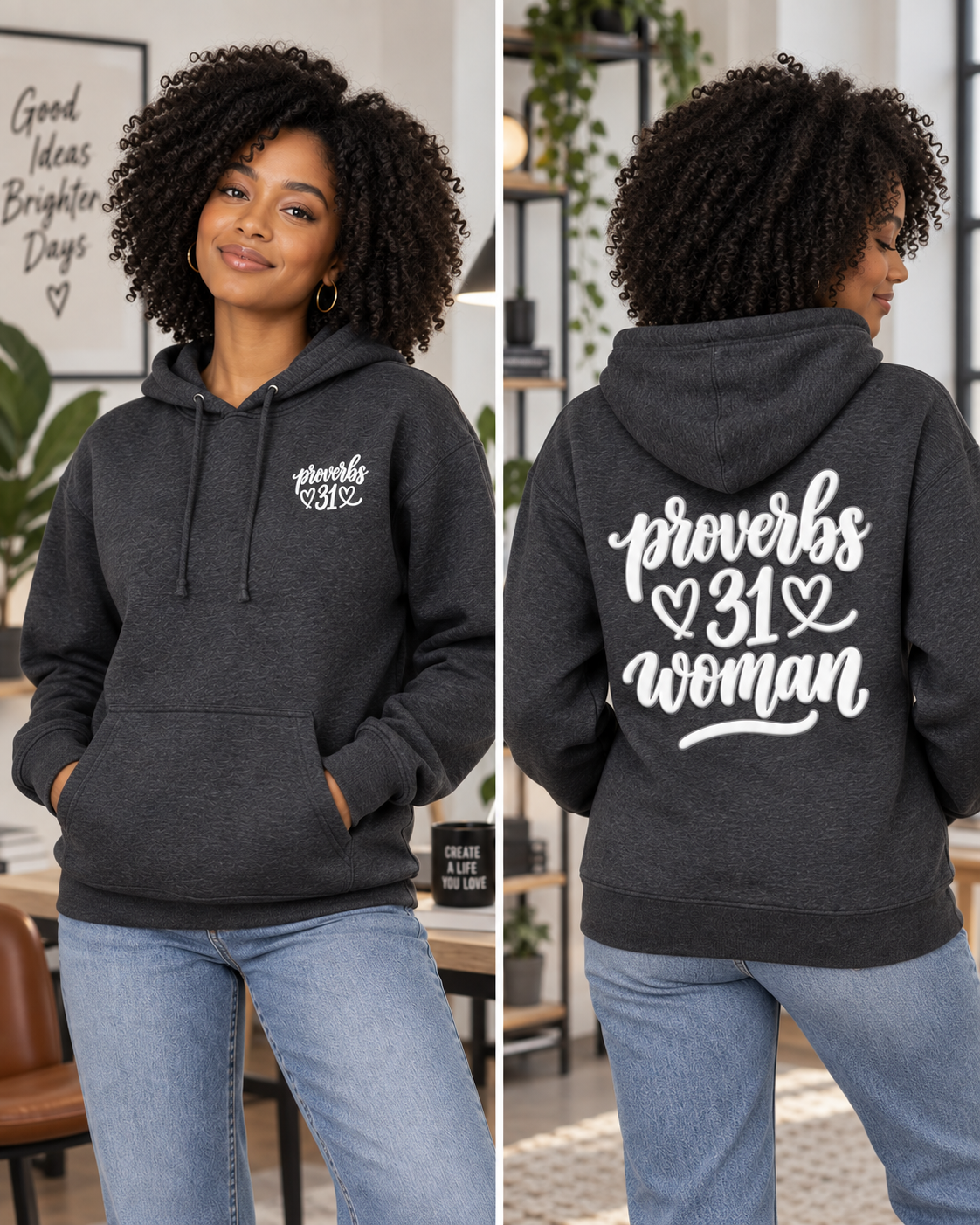 Proverbs 31 Woman Fleece Hoodie | Faith Scripture Apparel: other