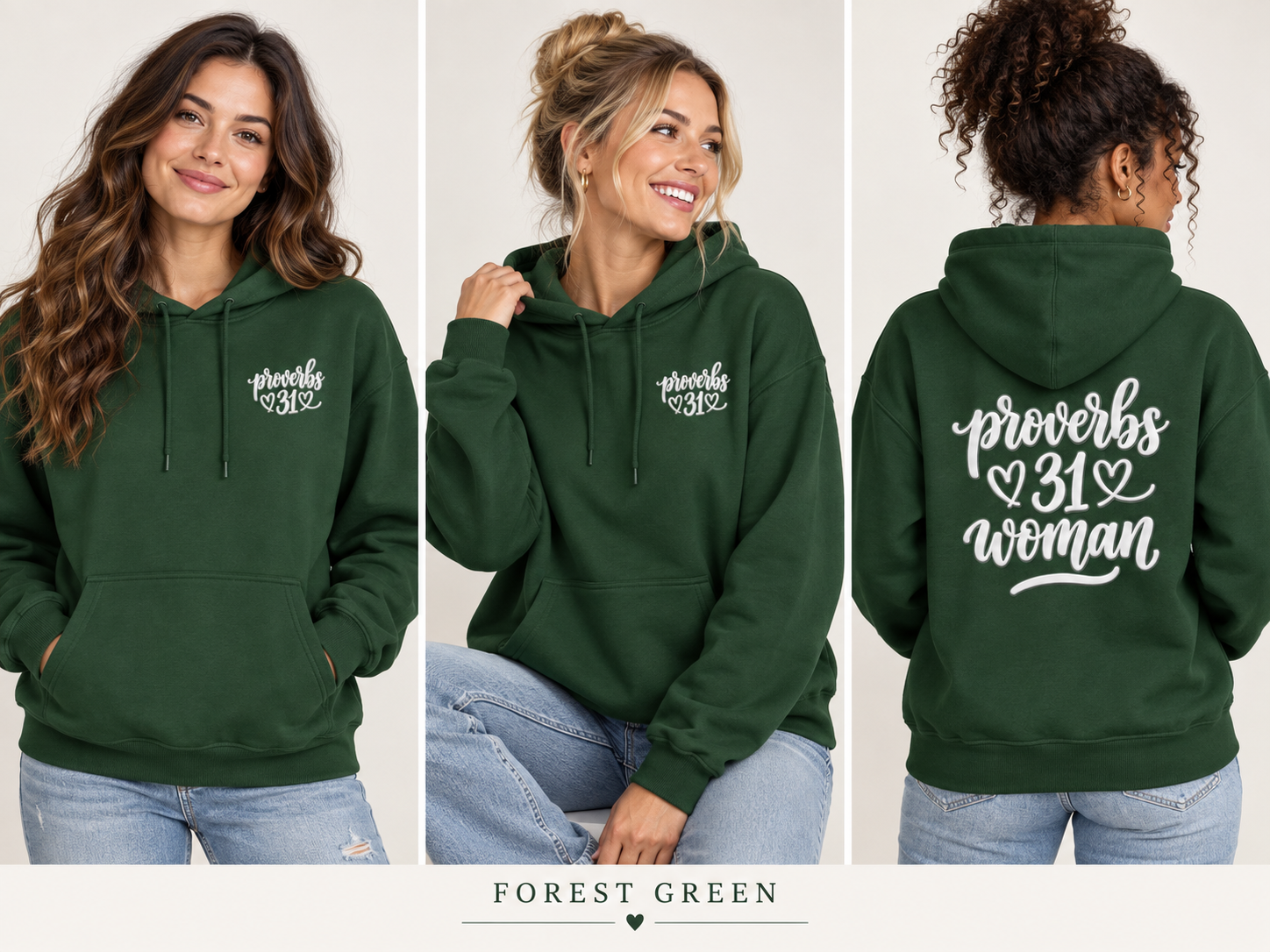 Proverbs 31 Woman Fleece Hoodie | Faith Scripture Apparel: other