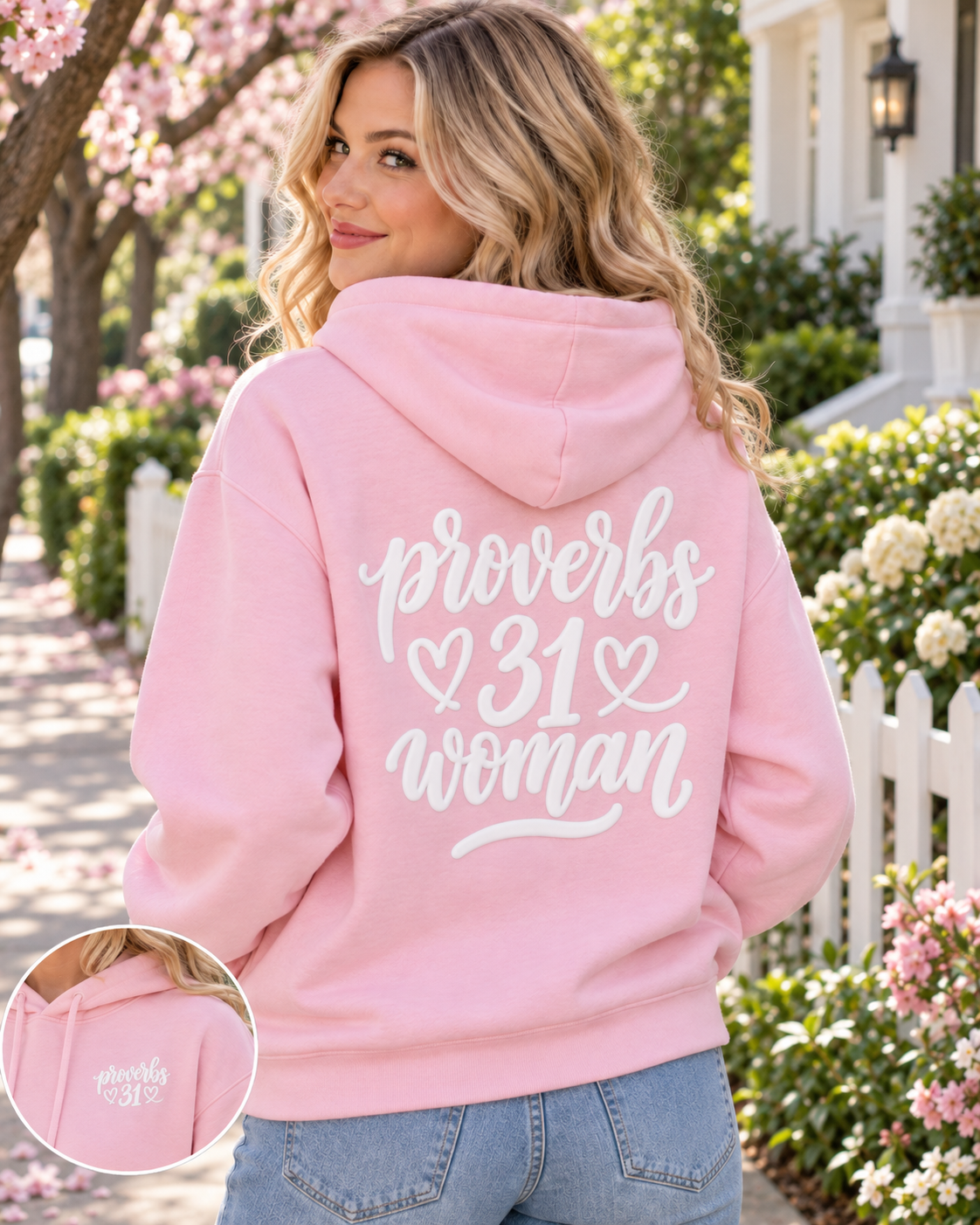 Proverbs 31 Woman Fleece Hoodie | Faith Scripture Apparel: other