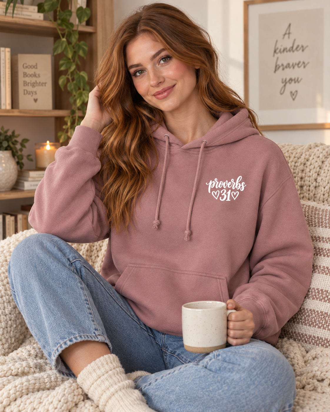 Proverbs 31 Woman Fleece Hoodie | Faith Scripture Apparel: other