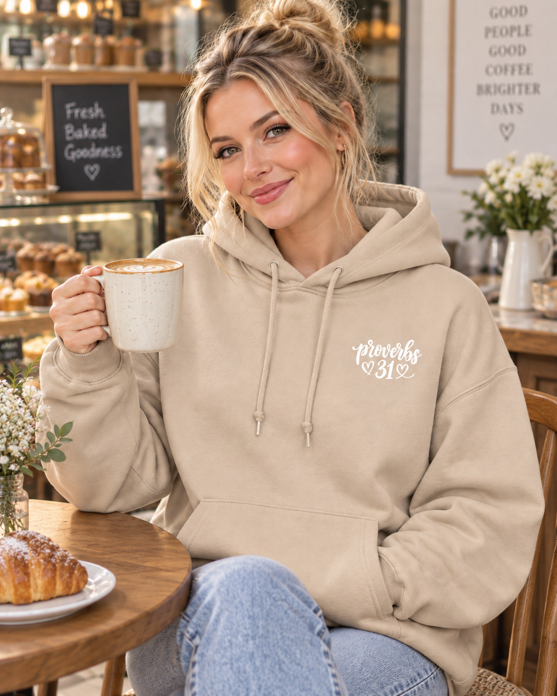 Proverbs 31 Woman Fleece Hoodie | Faith Scripture Apparel: other