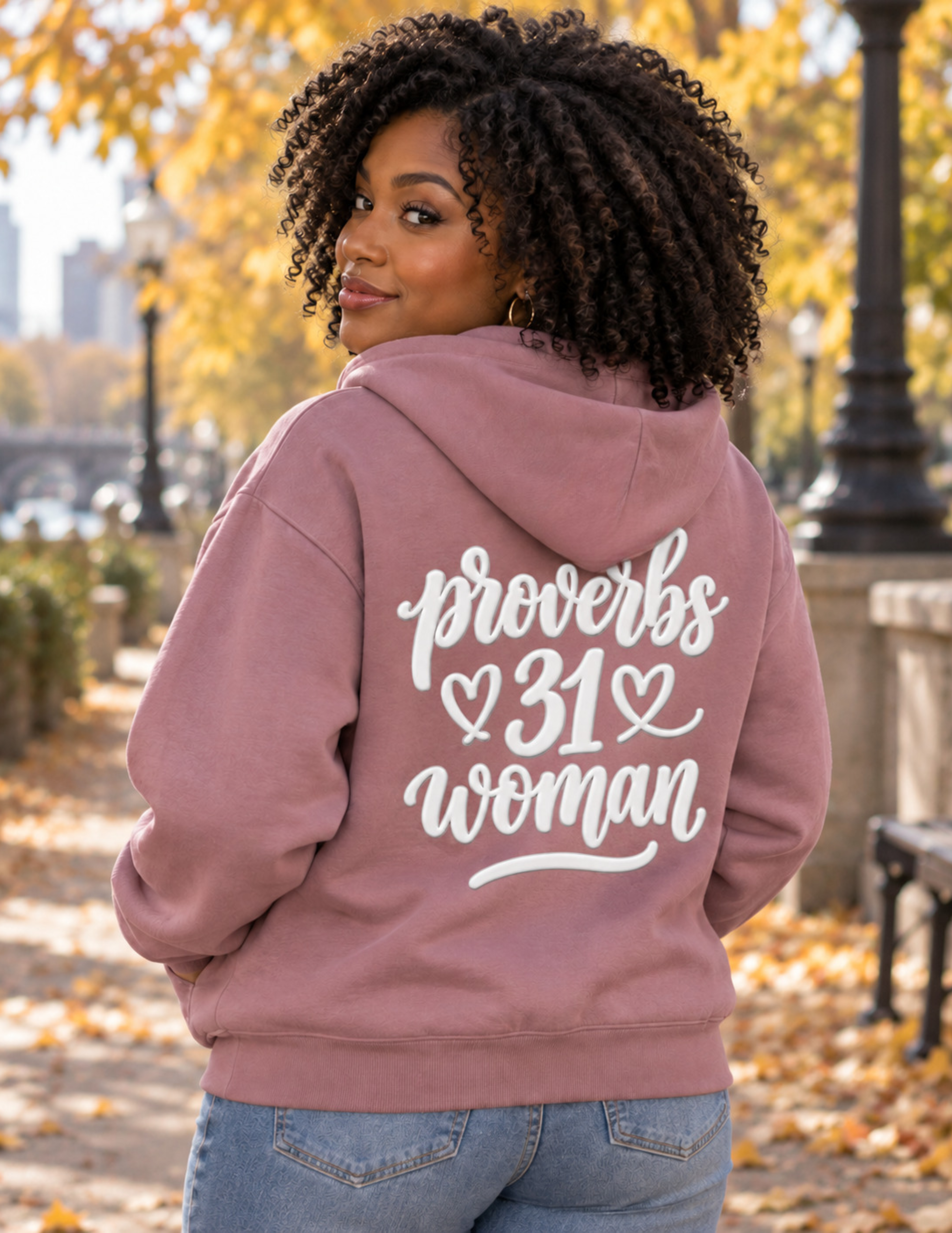 Proverbs 31 Woman Fleece Hoodie | Faith Scripture Apparel: other