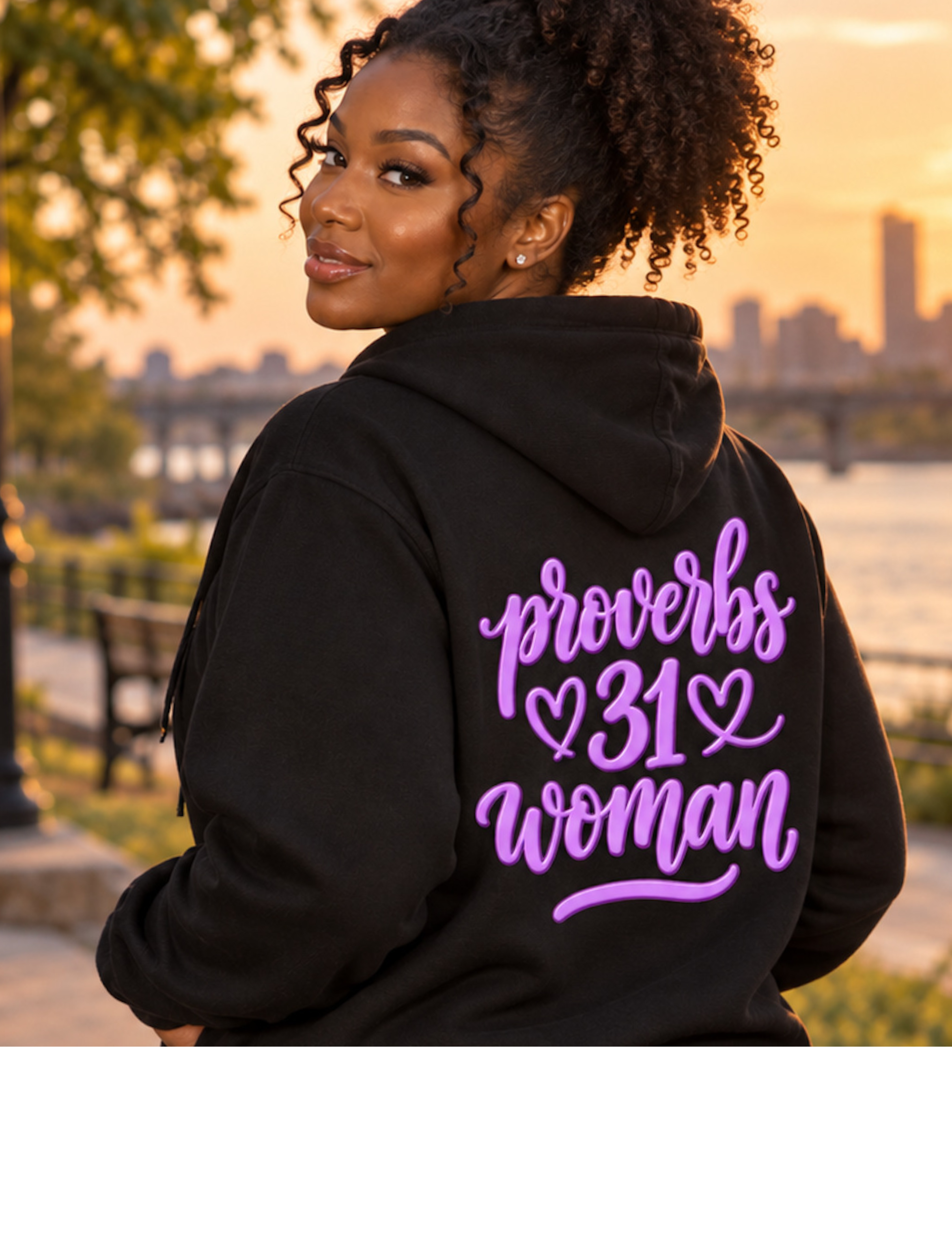 Proverbs 31 Woman Fleece Hoodie | Faith Scripture Apparel: other
