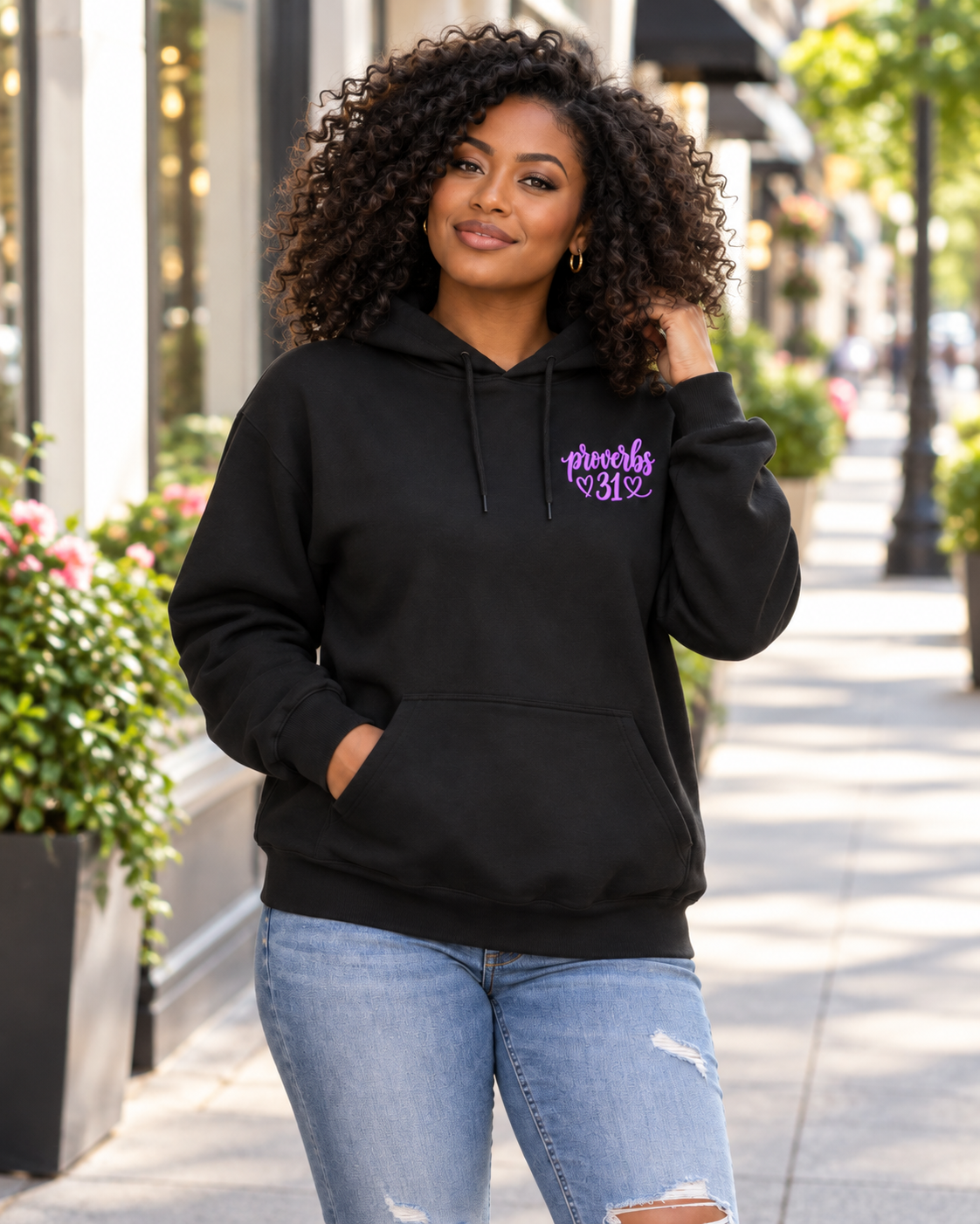 Proverbs 31 Woman Fleece Hoodie | Faith Scripture Apparel: other