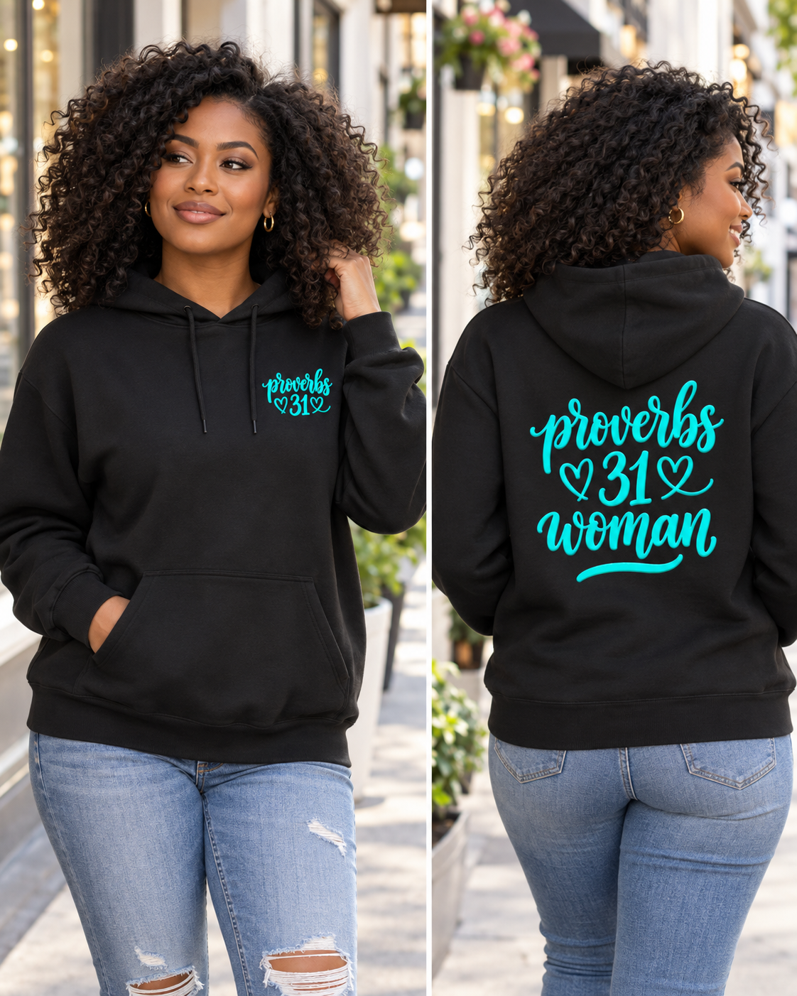 Proverbs 31 Woman Fleece Hoodie | Faith Scripture Apparel: other