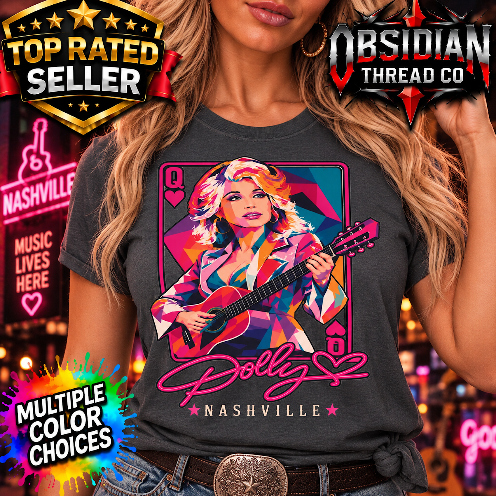 Dolly Parton Shirt Nashville Dollywood Country Music Graphic Tee Unisex Gildan product preview