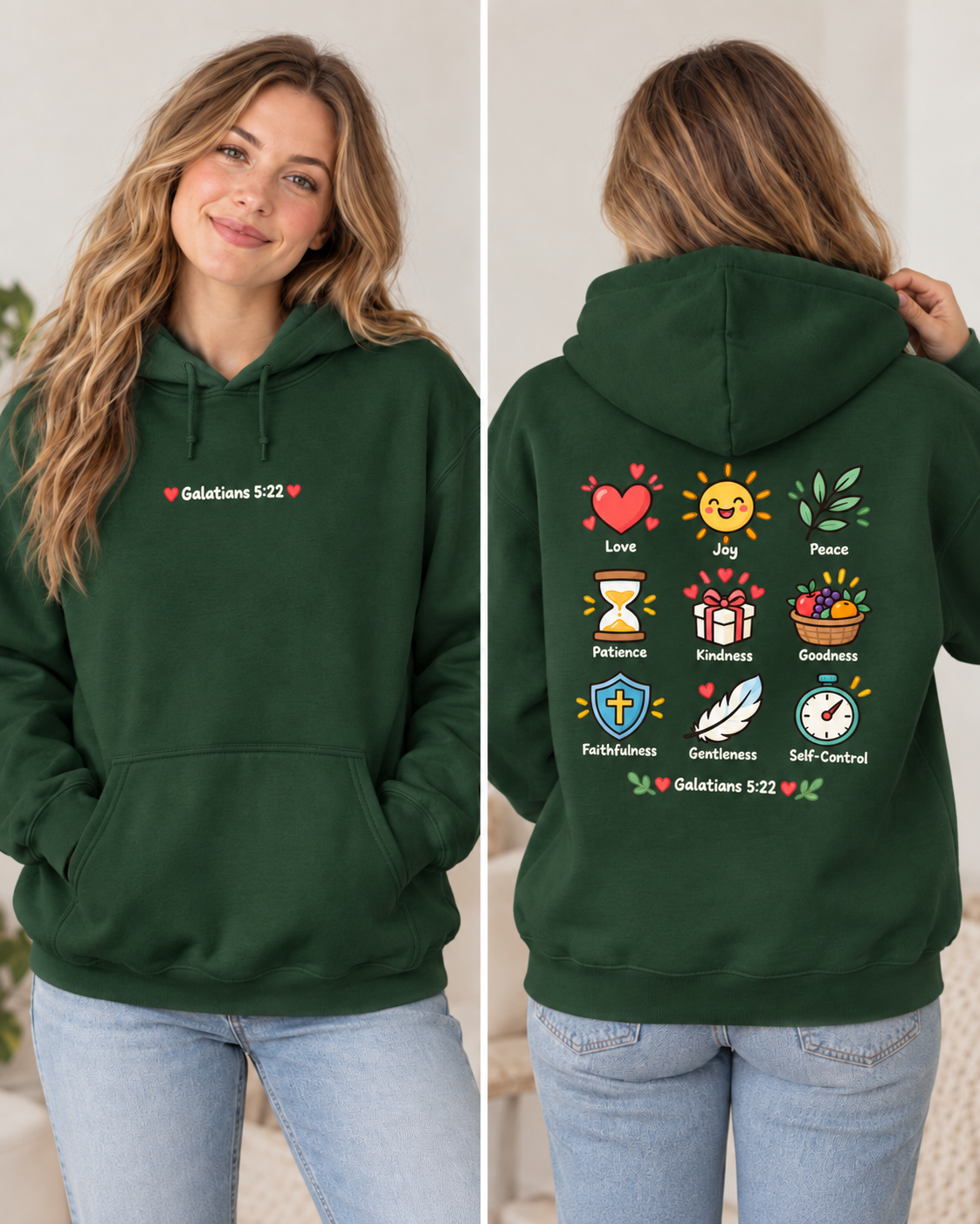 Fruit of the Spirit icons Hoodie | Love Joy Peace Patience Kindness Galatians 5:22: other