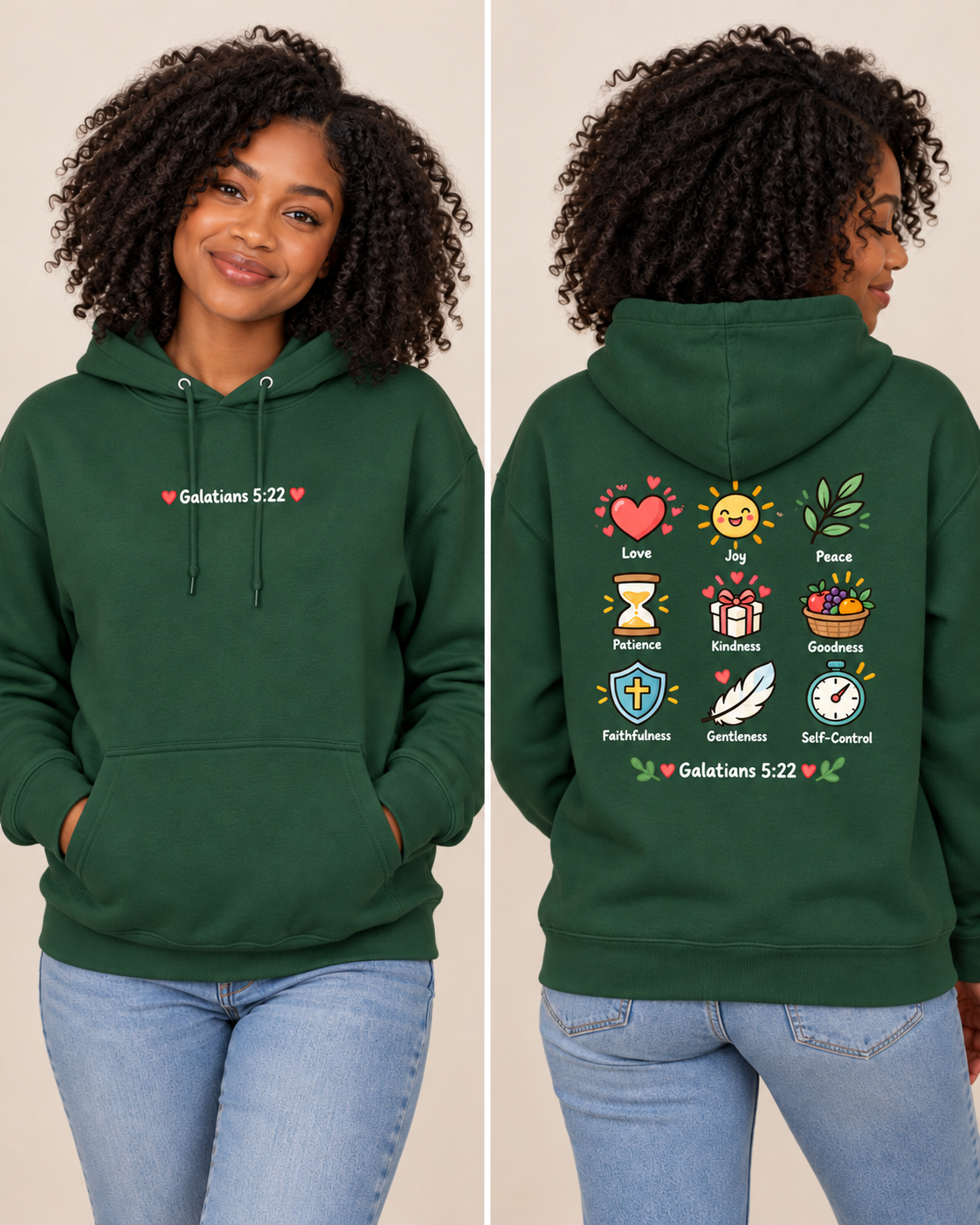 Fruit of the Spirit icons Hoodie | Love Joy Peace Patience Kindness Galatians 5:22: other