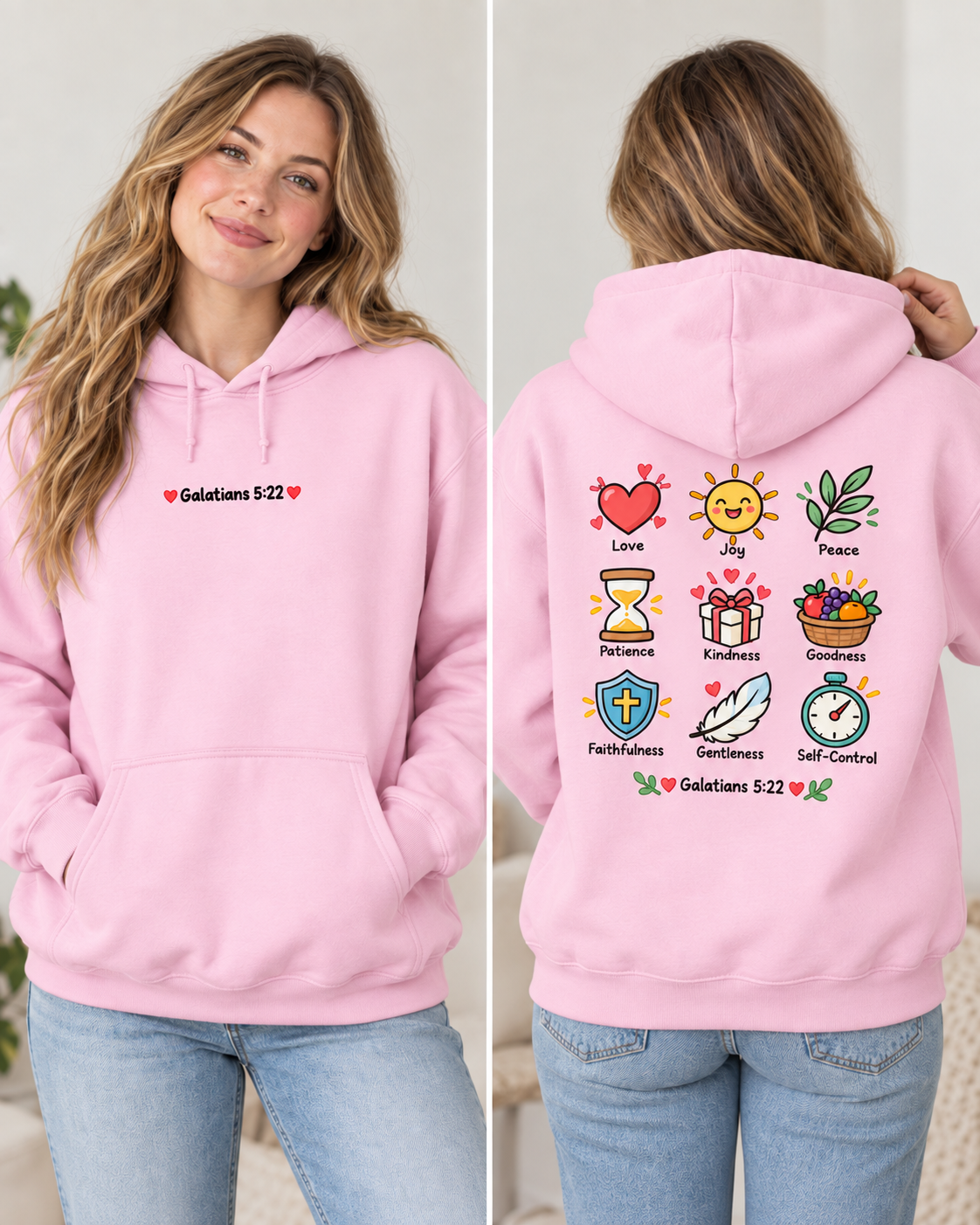 Fruit of the Spirit icons Hoodie | Love Joy Peace Patience Kindness Galatians 5:22: other