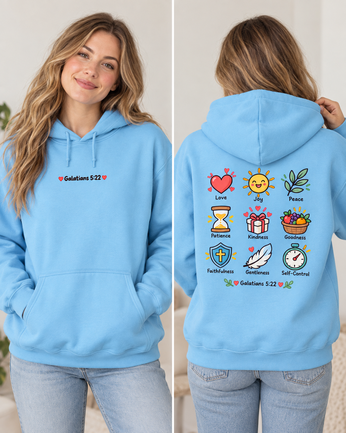 Fruit of the Spirit icons Hoodie | Love Joy Peace Patience Kindness Galatians 5:22: other