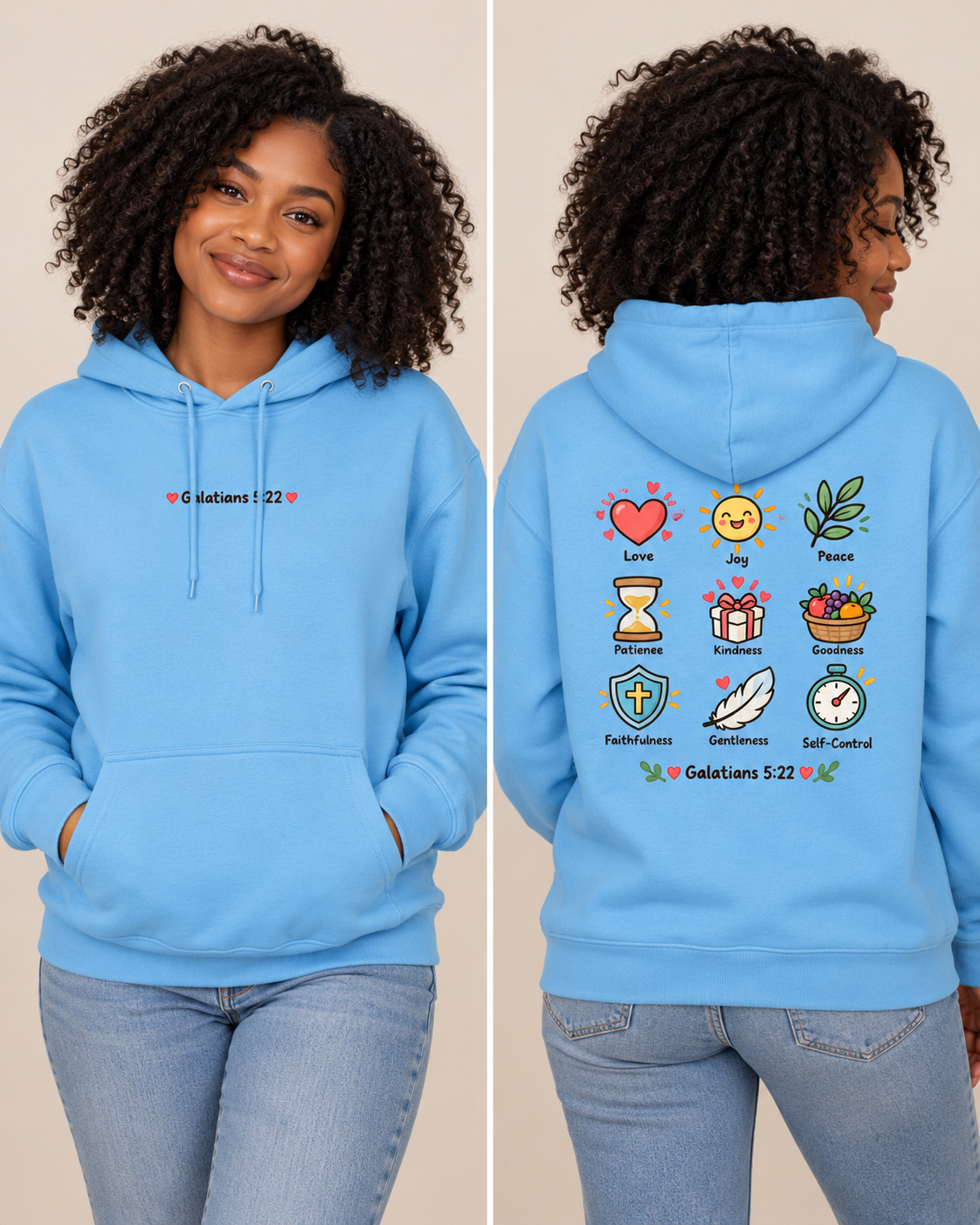 Fruit of the Spirit icons Hoodie | Love Joy Peace Patience Kindness Galatians 5:22: other
