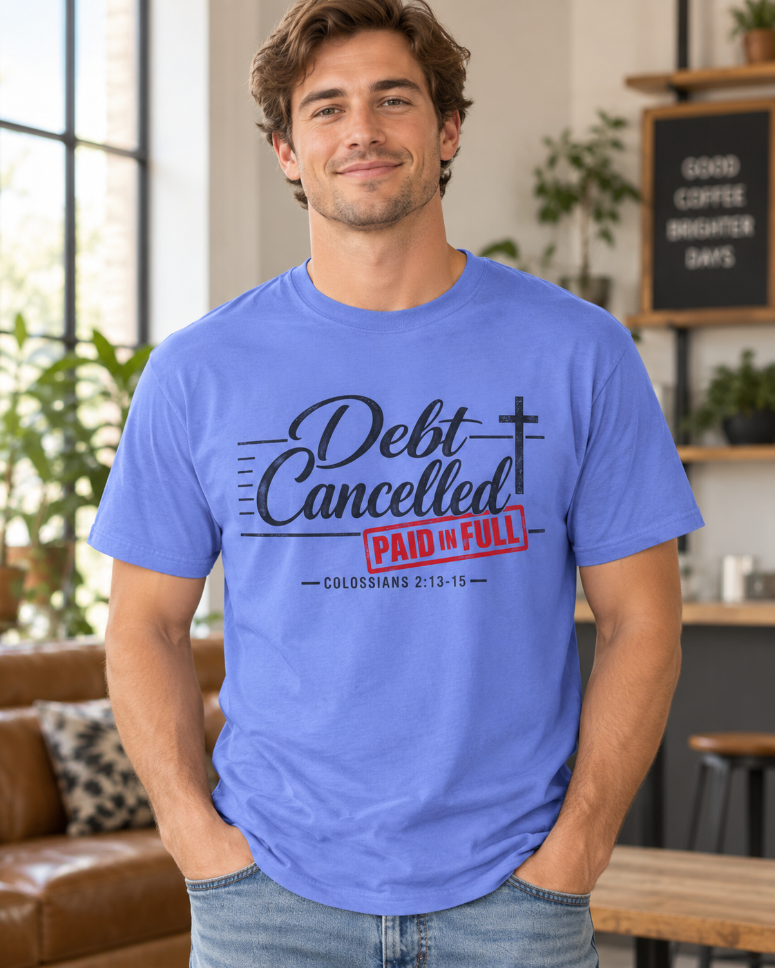 Debt Cancelled Paid in Full T-shirt | Christian Cross Scripture Colossians 2:13-15: other