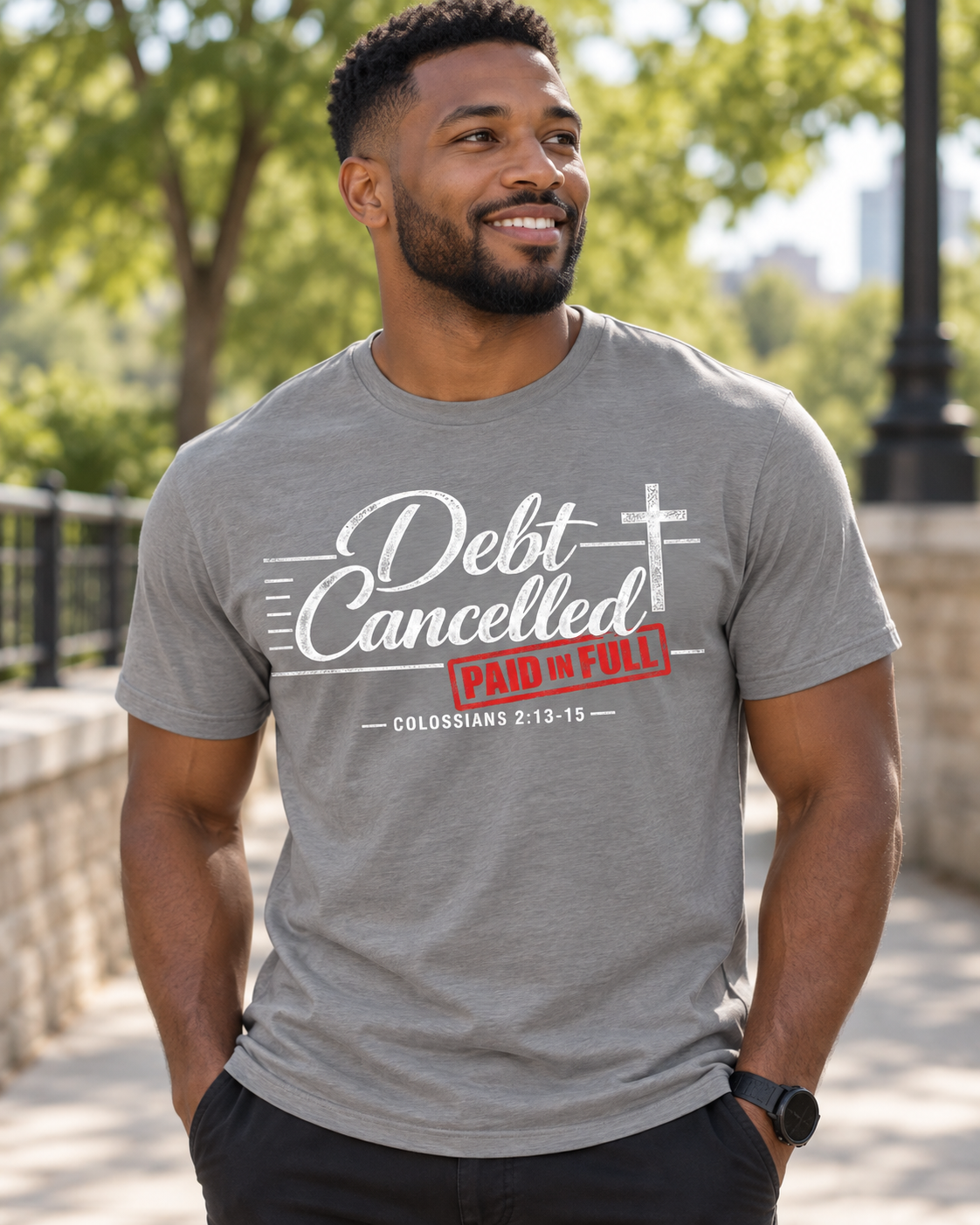 Debt Cancelled Paid in Full T-shirt | Christian Cross Scripture Colossians 2:13-15: other