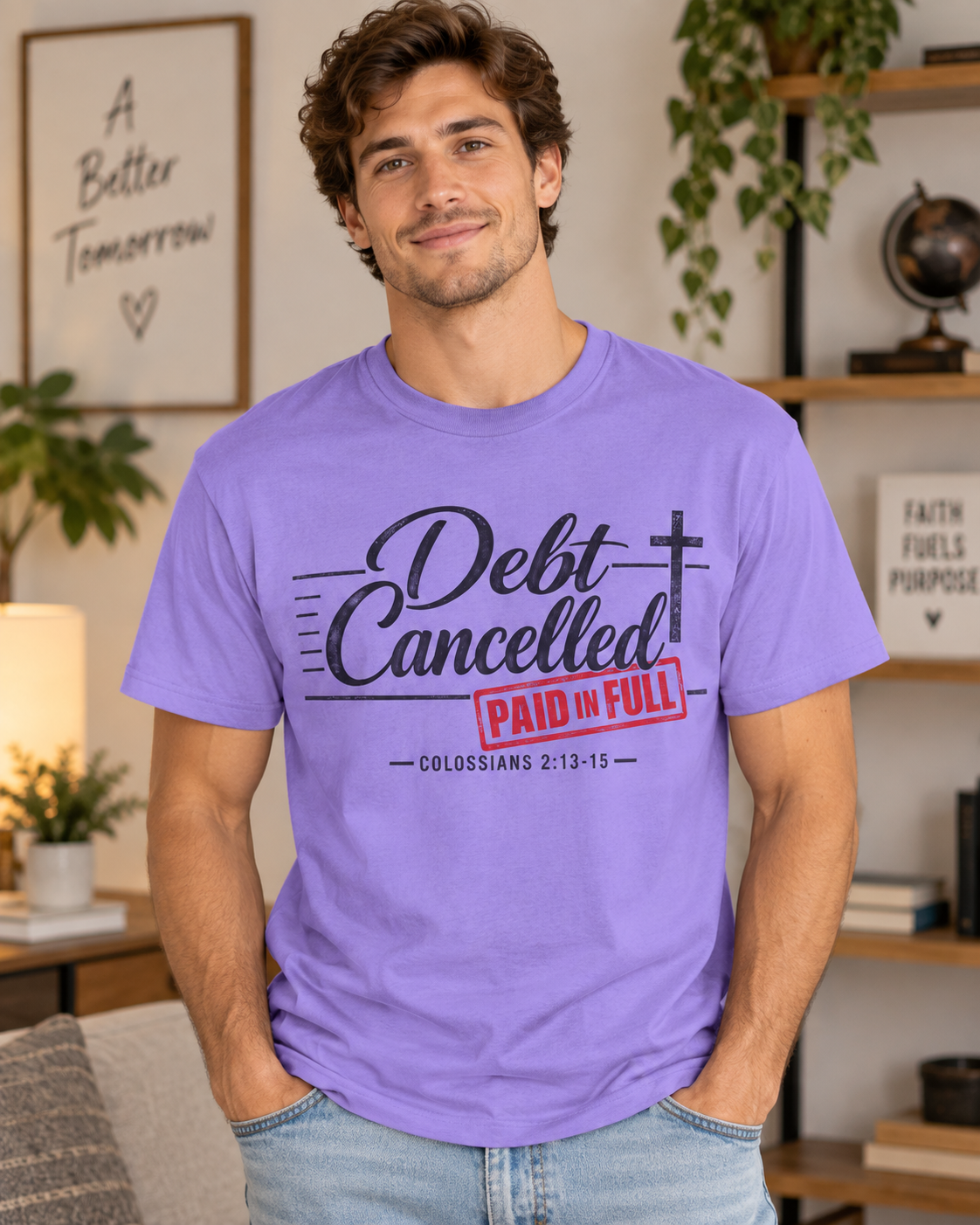 Debt Cancelled Paid in Full T-shirt | Christian Cross Scripture Colossians 2:13-15: other