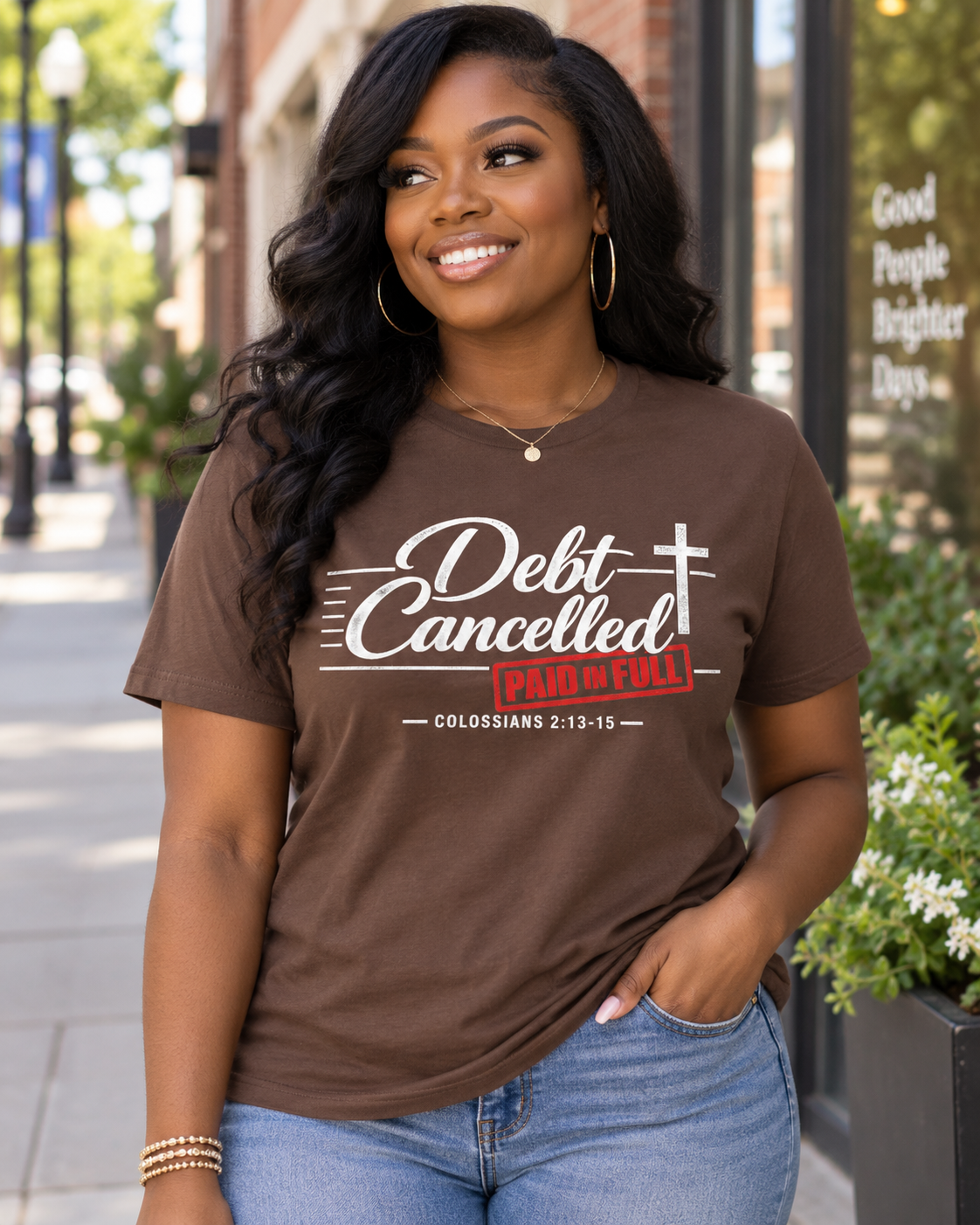 Debt Cancelled Paid in Full T-shirt | Christian Cross Scripture Colossians 2:13-15: other