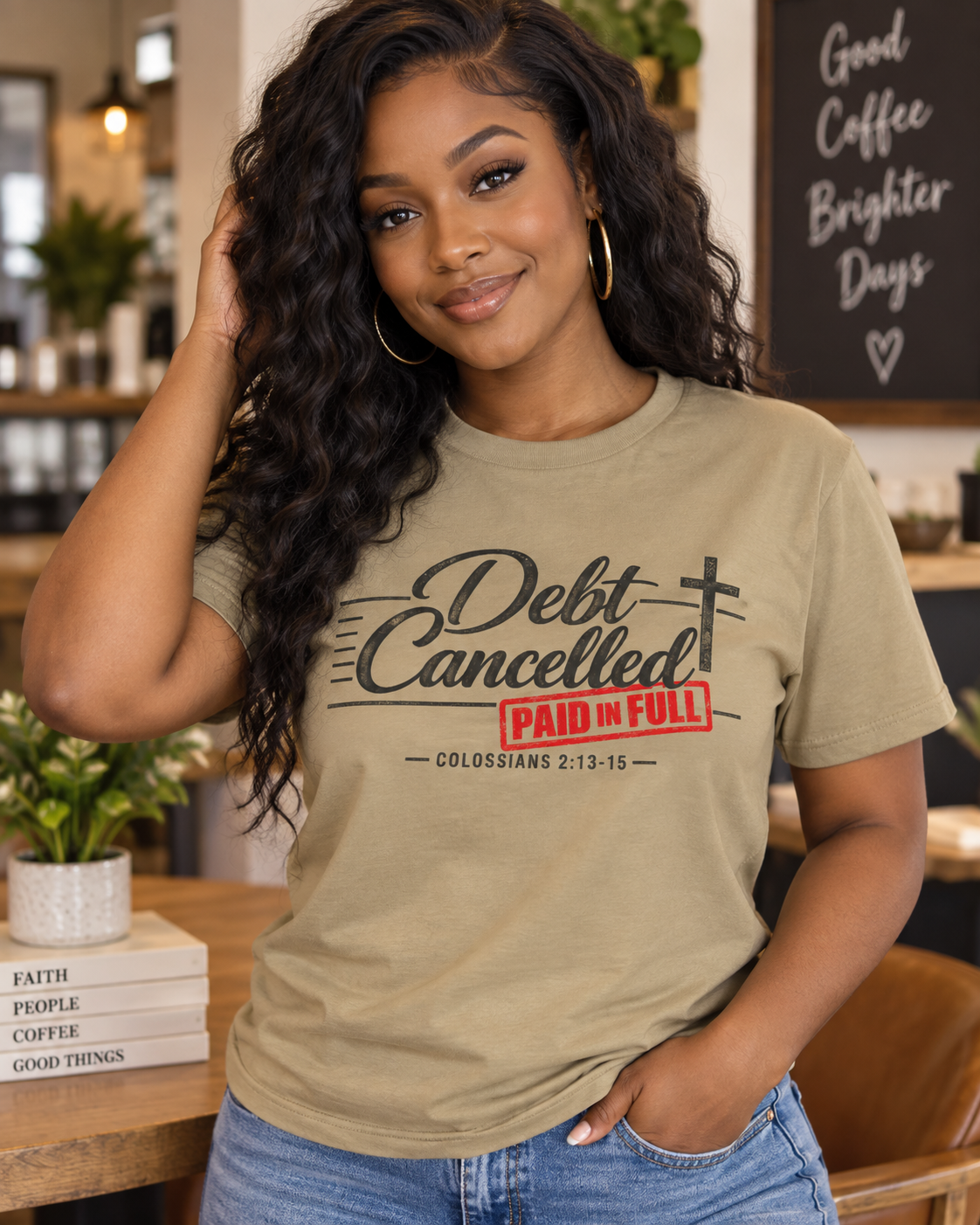 Debt Cancelled Paid in Full T-shirt | Christian Cross Scripture Colossians 2:13-15: other