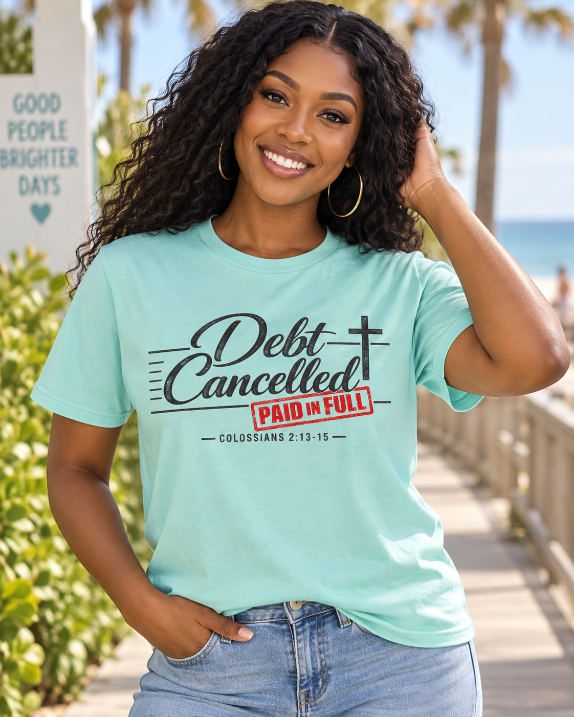 Debt Cancelled Paid in Full T-shirt | Christian Cross Scripture Colossians 2:13-15: other