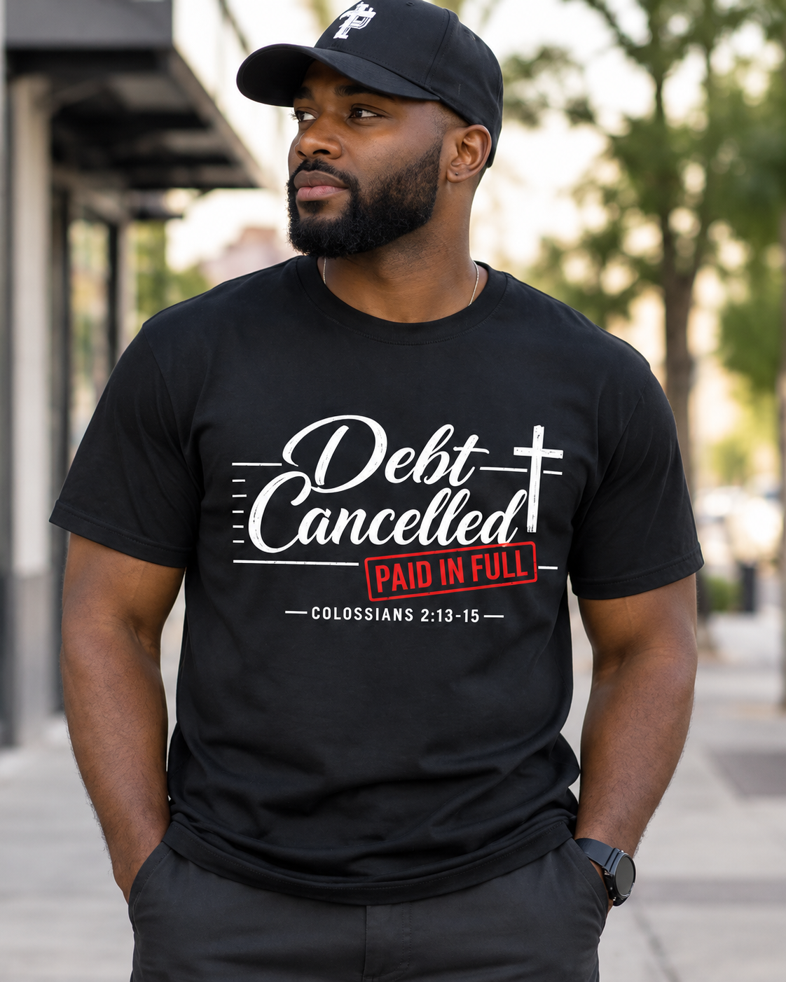 Debt Cancelled Paid in Full T-shirt | Christian Cross Scripture Colossians 2:13-15: other