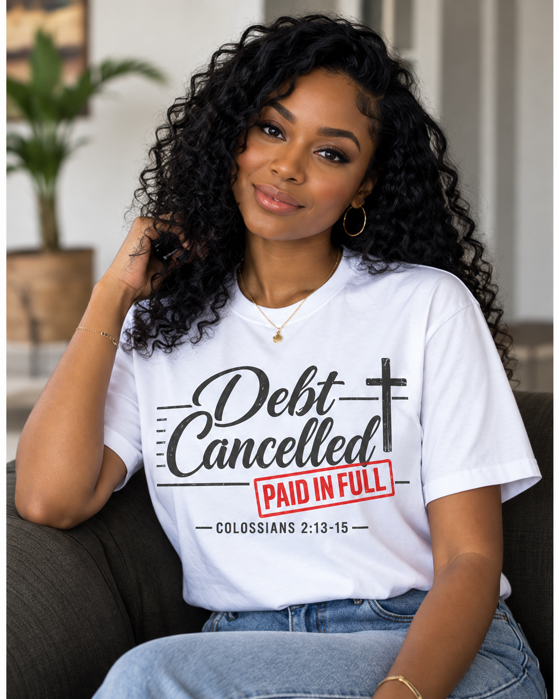 Debt Cancelled Paid in Full T-shirt | Christian Cross Scripture Colossians 2:13-15: other