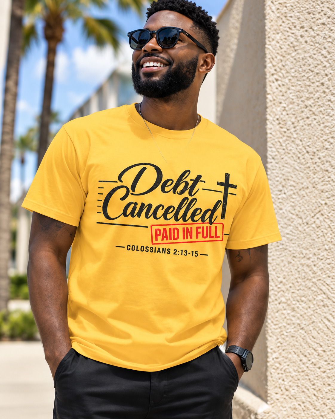 Debt Cancelled Paid in Full T-shirt | Christian Cross Scripture Colossians 2:13-15: other