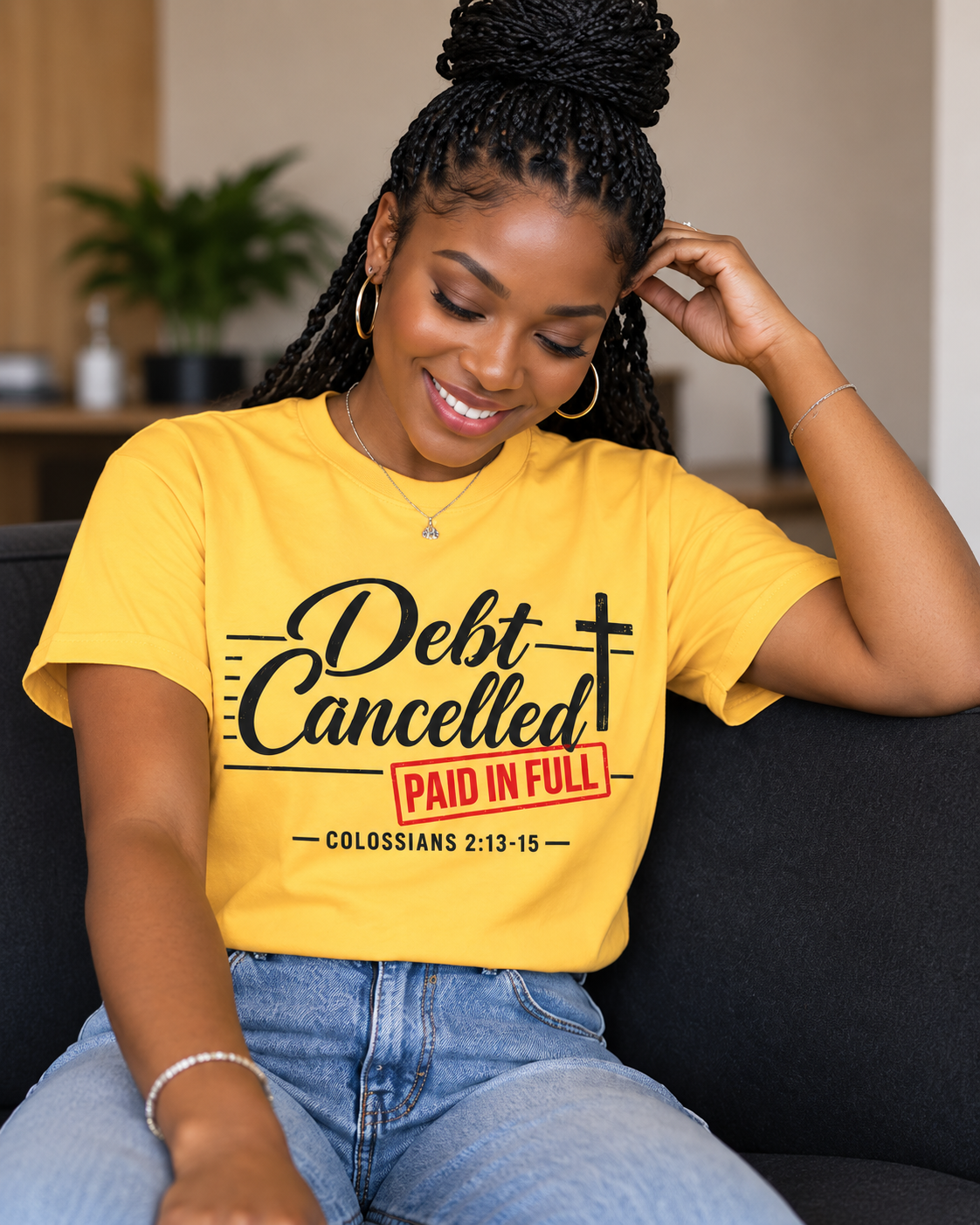 Citrus Debt Cancelled Paid in Full T-shirt | Christian Cross Scripture Colossians 2:13-15