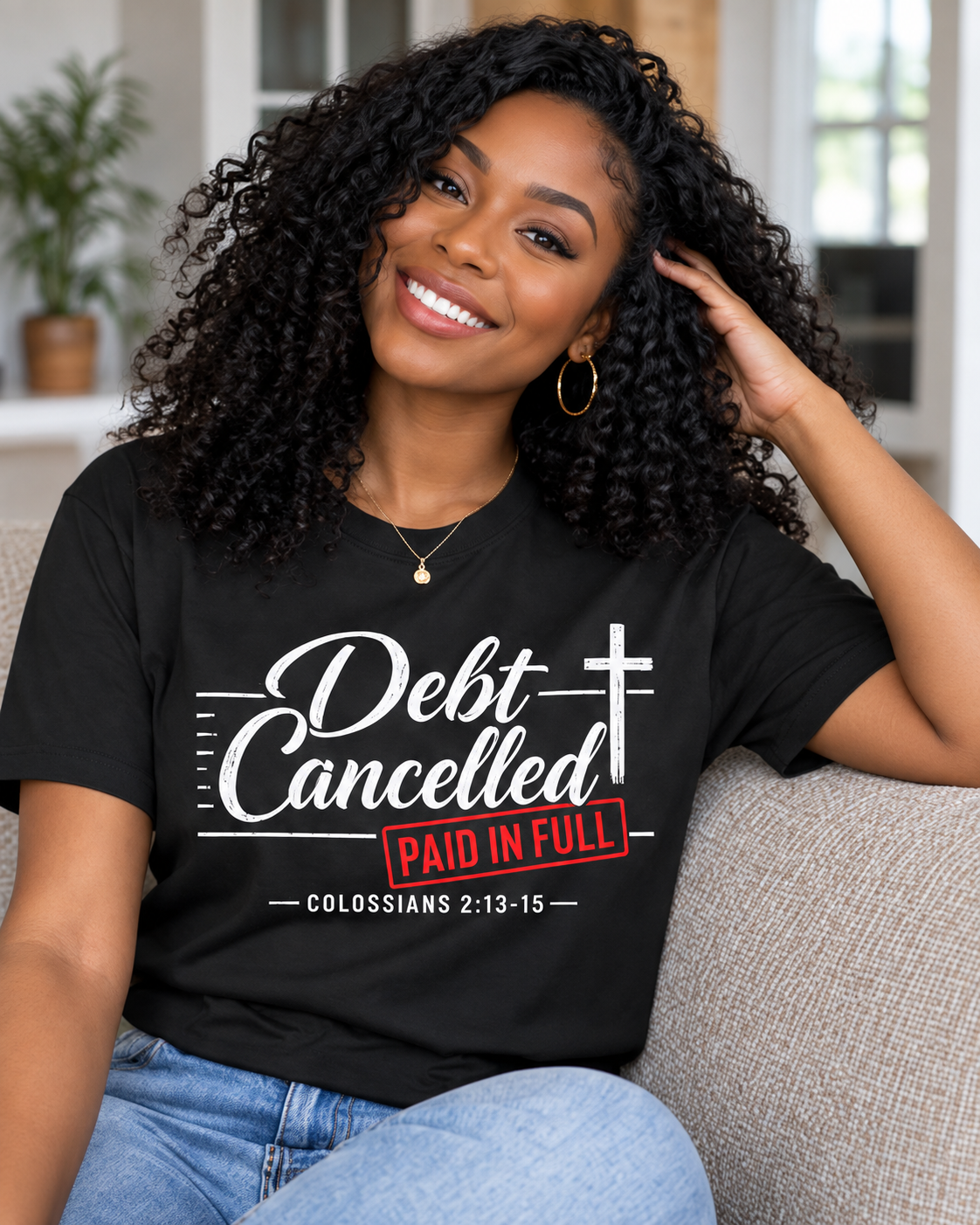 Debt Cancelled Paid in Full T-shirt | Christian Cross Scripture Colossians 2:13-15: other