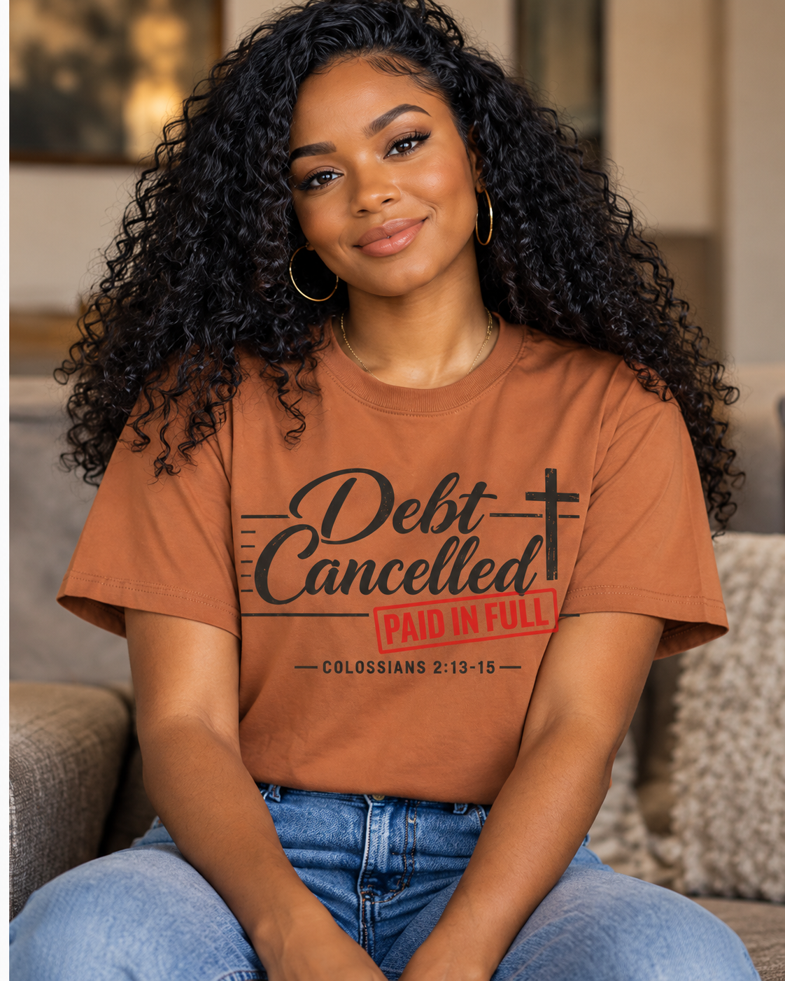 Debt Cancelled Paid in Full T-shirt | Christian Cross Scripture Colossians 2:13-15: other