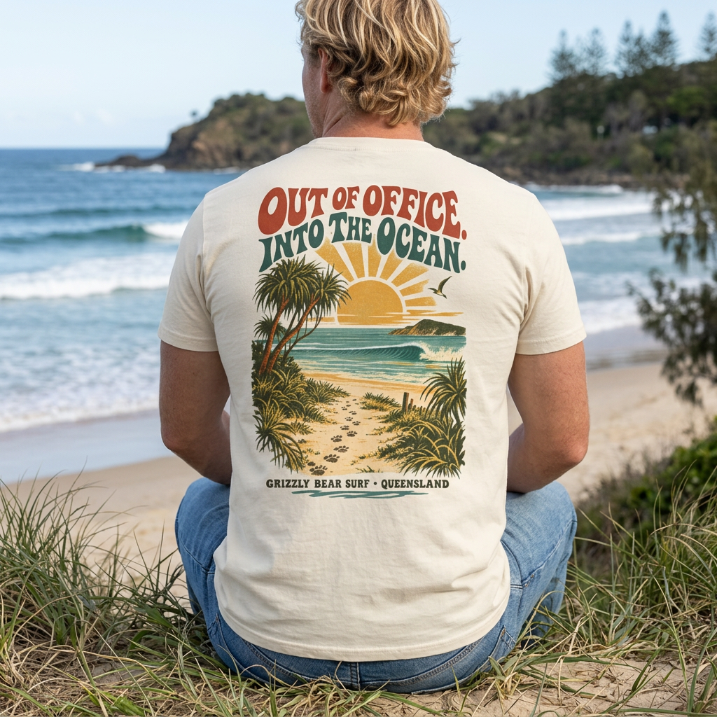 Out of Office Into the Ocean Surf Tee