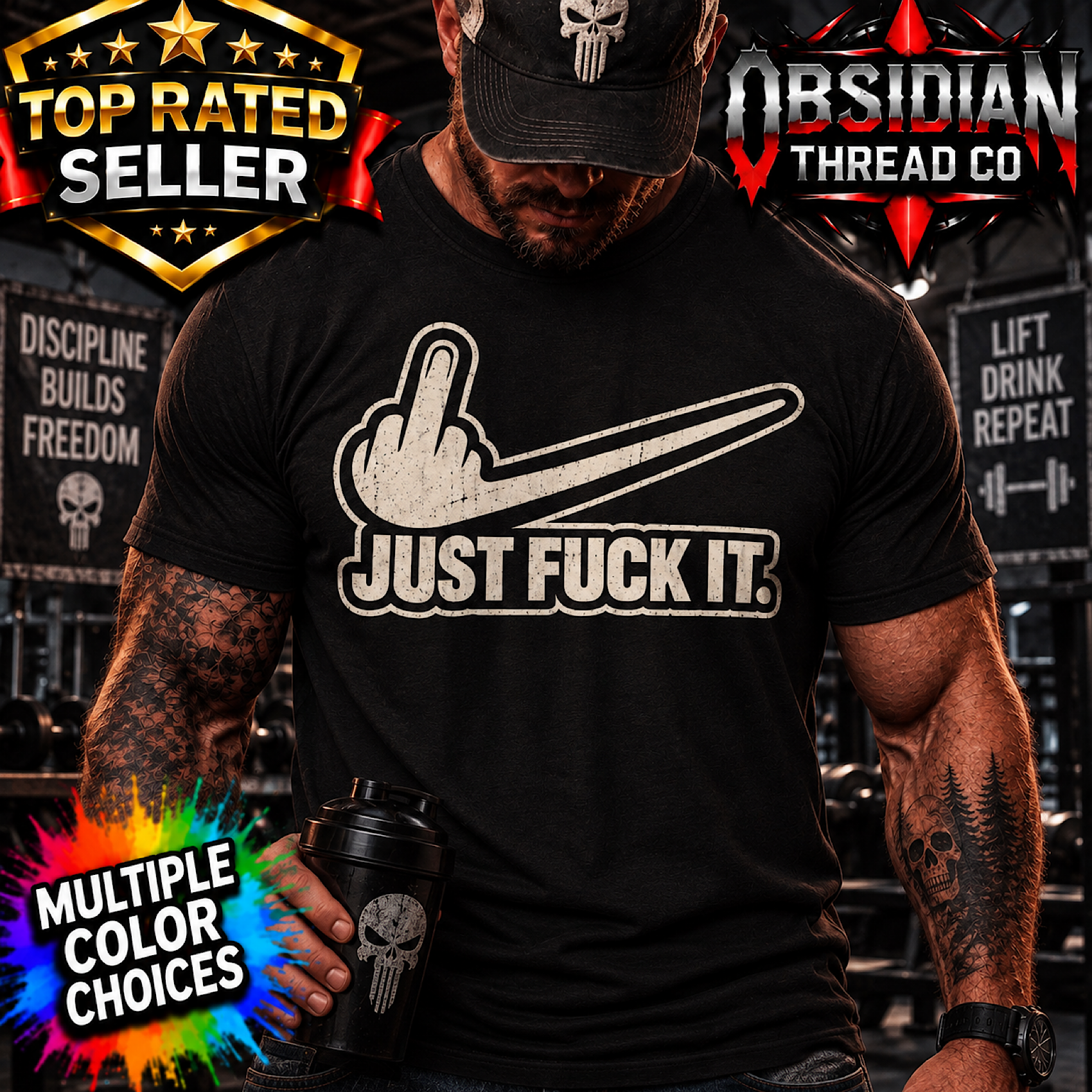 Just F It Funny Gym T-Shirt Workout Lifting Fitness Adult Humor Gildan Tee product preview